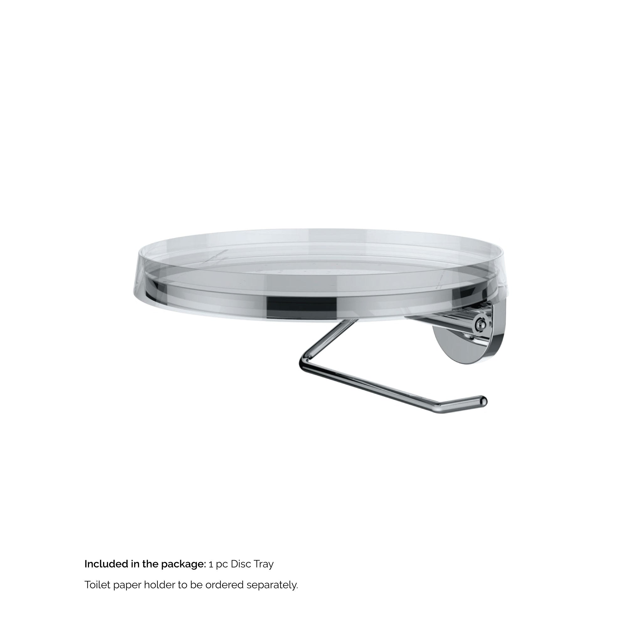 Laufen, Laufen Kartell 7" Crystal Disc Tray for Toilet Paper Holders, Faucets, and Wall-Mounted Trays