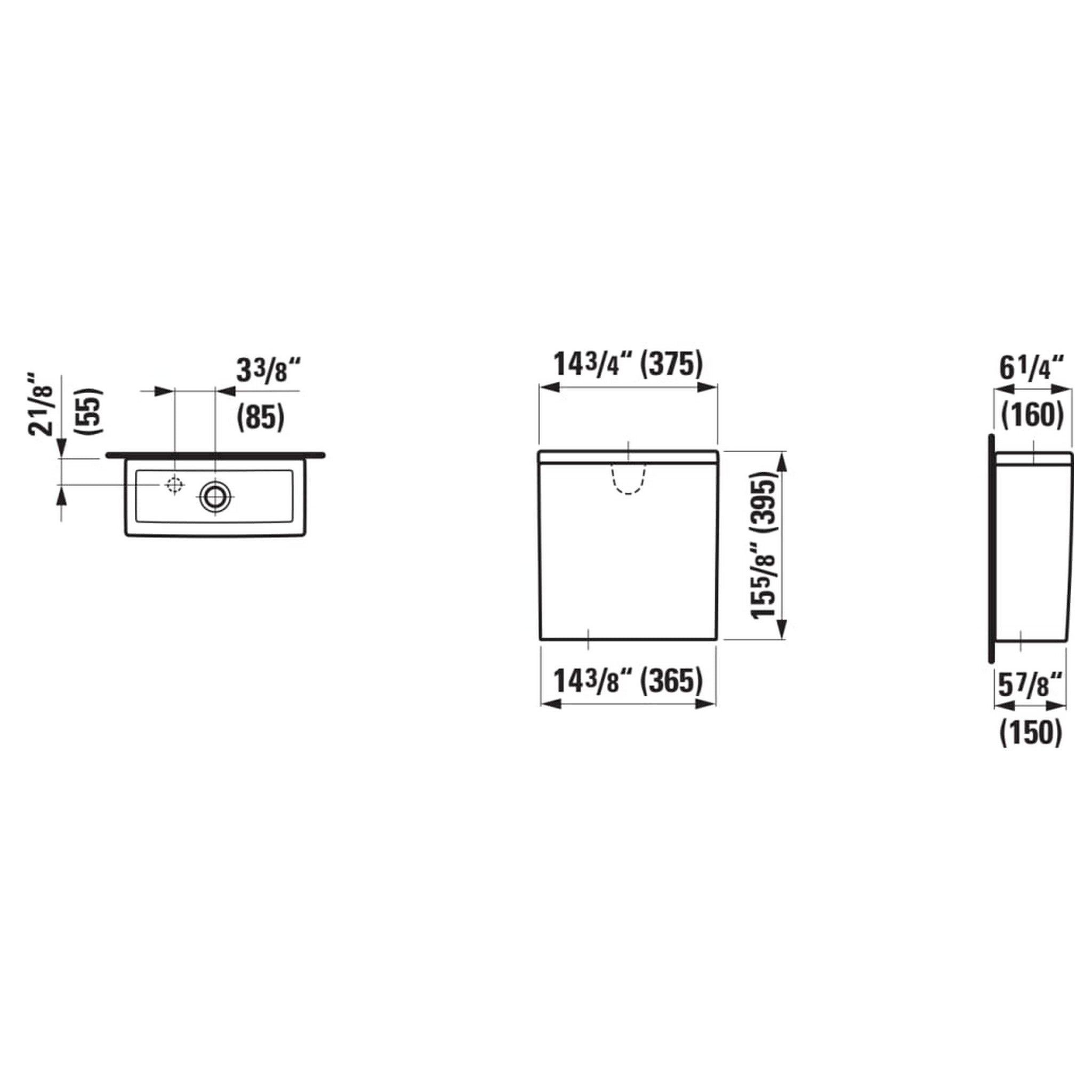 Laufen, Laufen New Classic 15" 2-Piece White Dual-Flush Washdown Rimless Floor-Mounted Toilet