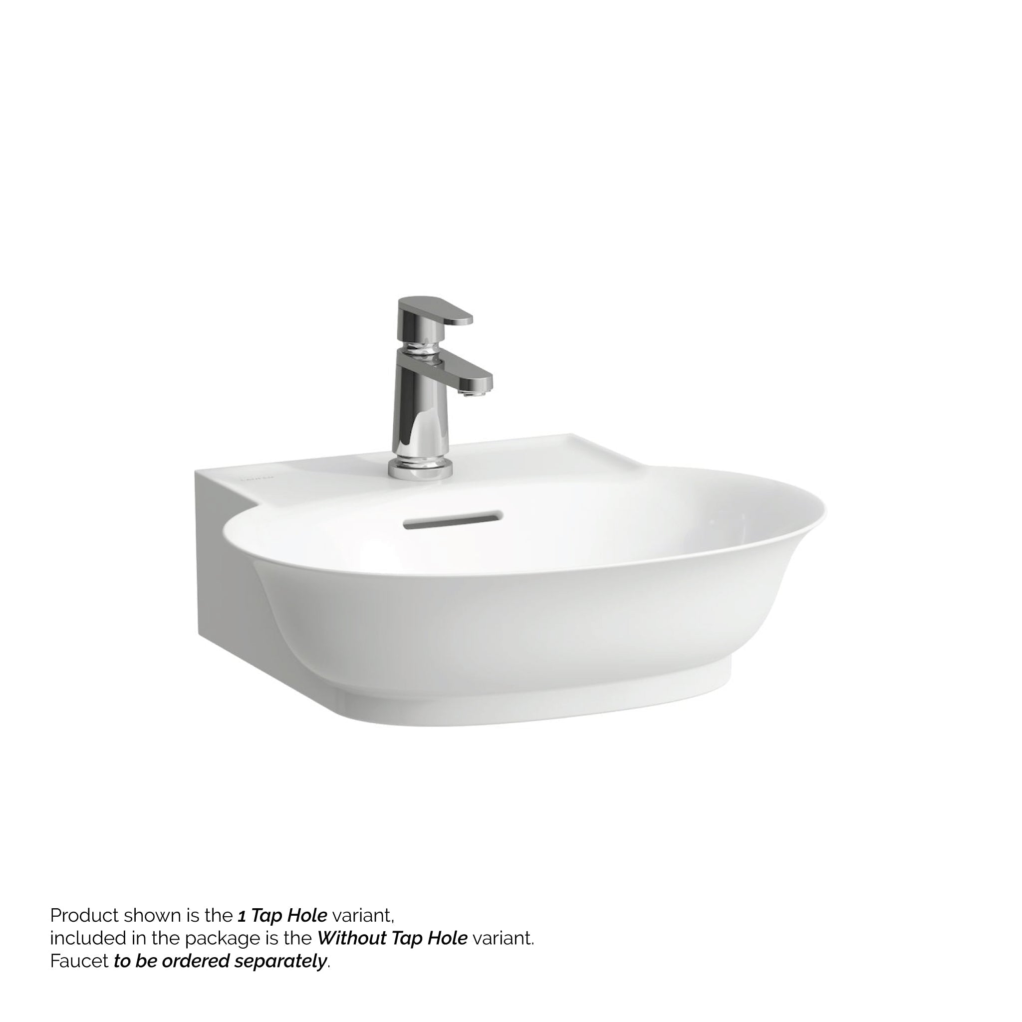 Laufen, Laufen New Classic 20" x 18" Matte White Ceramic Countertop Bathroom Sink Without Faucet Hole