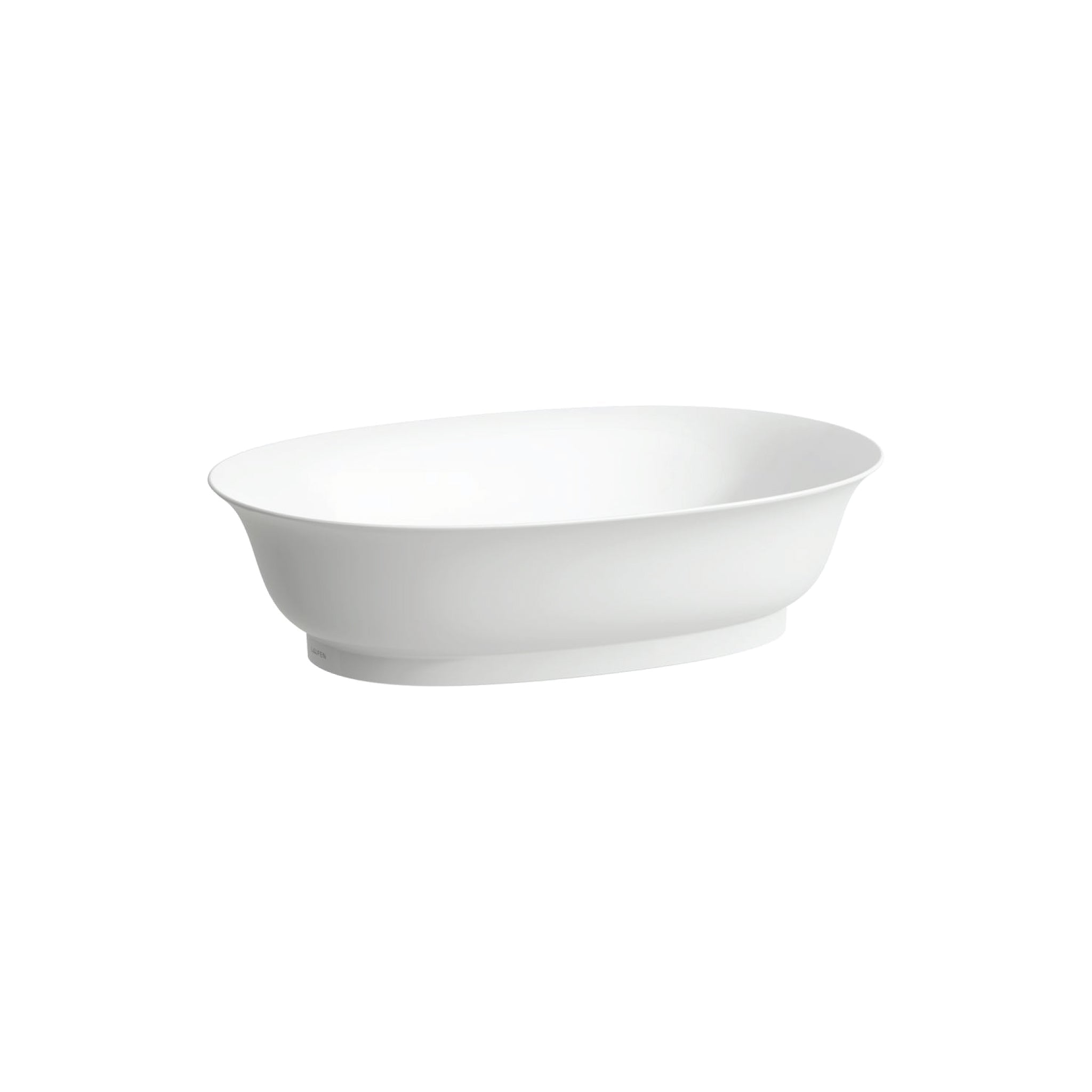 Laufen, Laufen New Classic 22" x 15" Oval Matte White Ceramic Vessel Bathroom Sink Without Overflow Slot