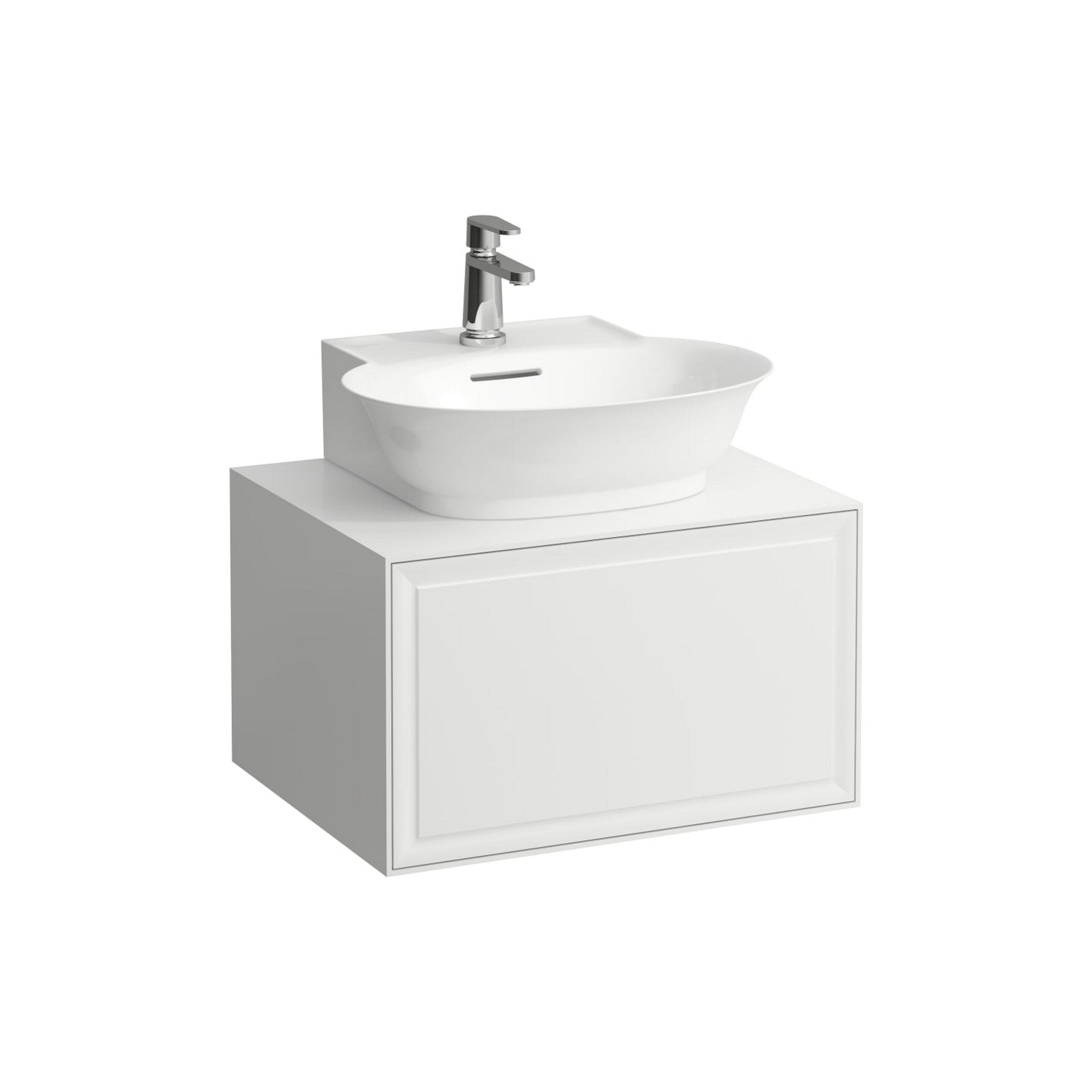 Laufen, Laufen New Classic 23" 1-Drawer Matte White Wall-Mounted Vanity for New Classic Bathroom Sink Model: H816852