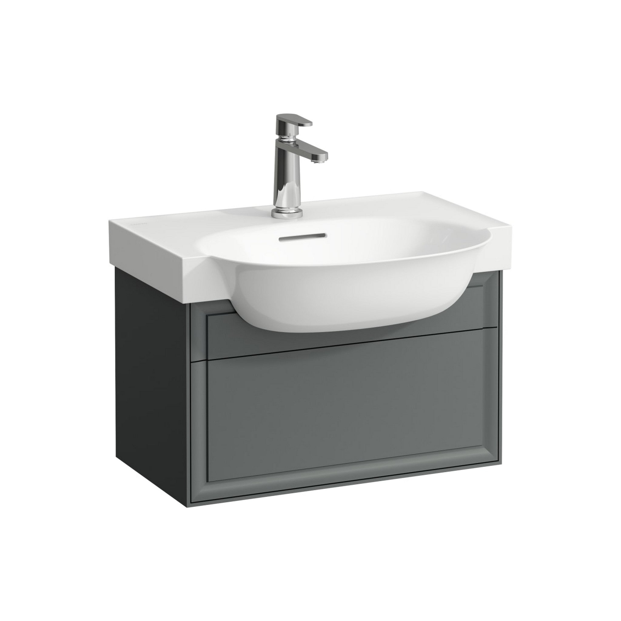 Laufen, Laufen New Classic 23" 1-Drawer Traffic Gray Wall-Mounted Vanity for New Classic Bathroom Sink Model: H813853