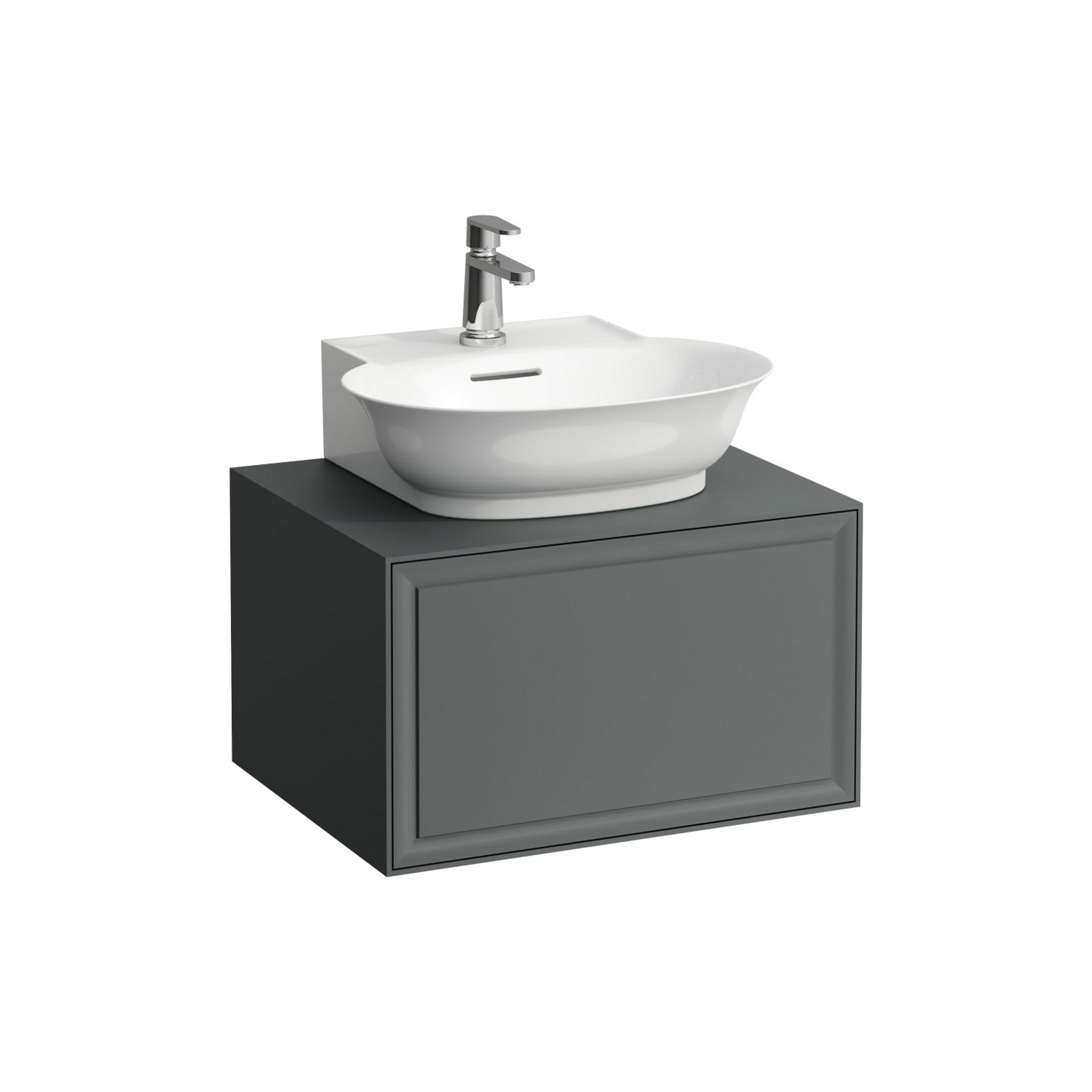 Laufen, Laufen New Classic 23" 1-Drawer Traffic Gray Wall-Mounted Vanity for New Classic Bathroom Sink Model: H816852