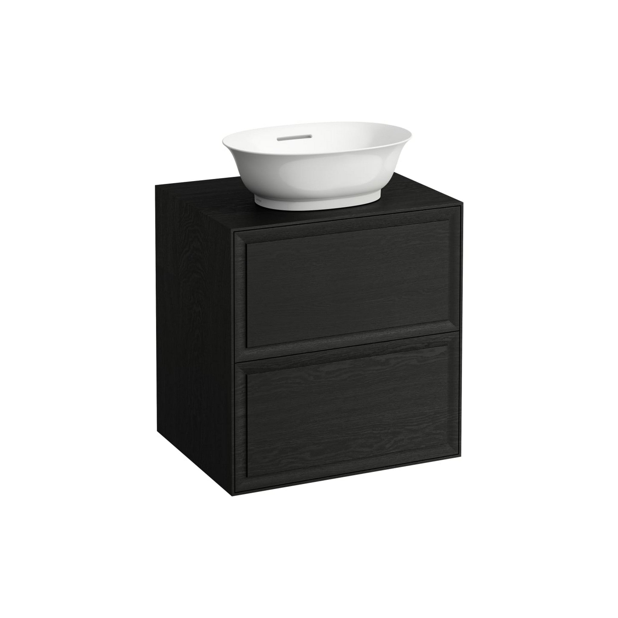 Laufen, Laufen New Classic 23" 2-Drawer Blacked Oak Wall-Mounted Vanity With Center Sink Cut-out