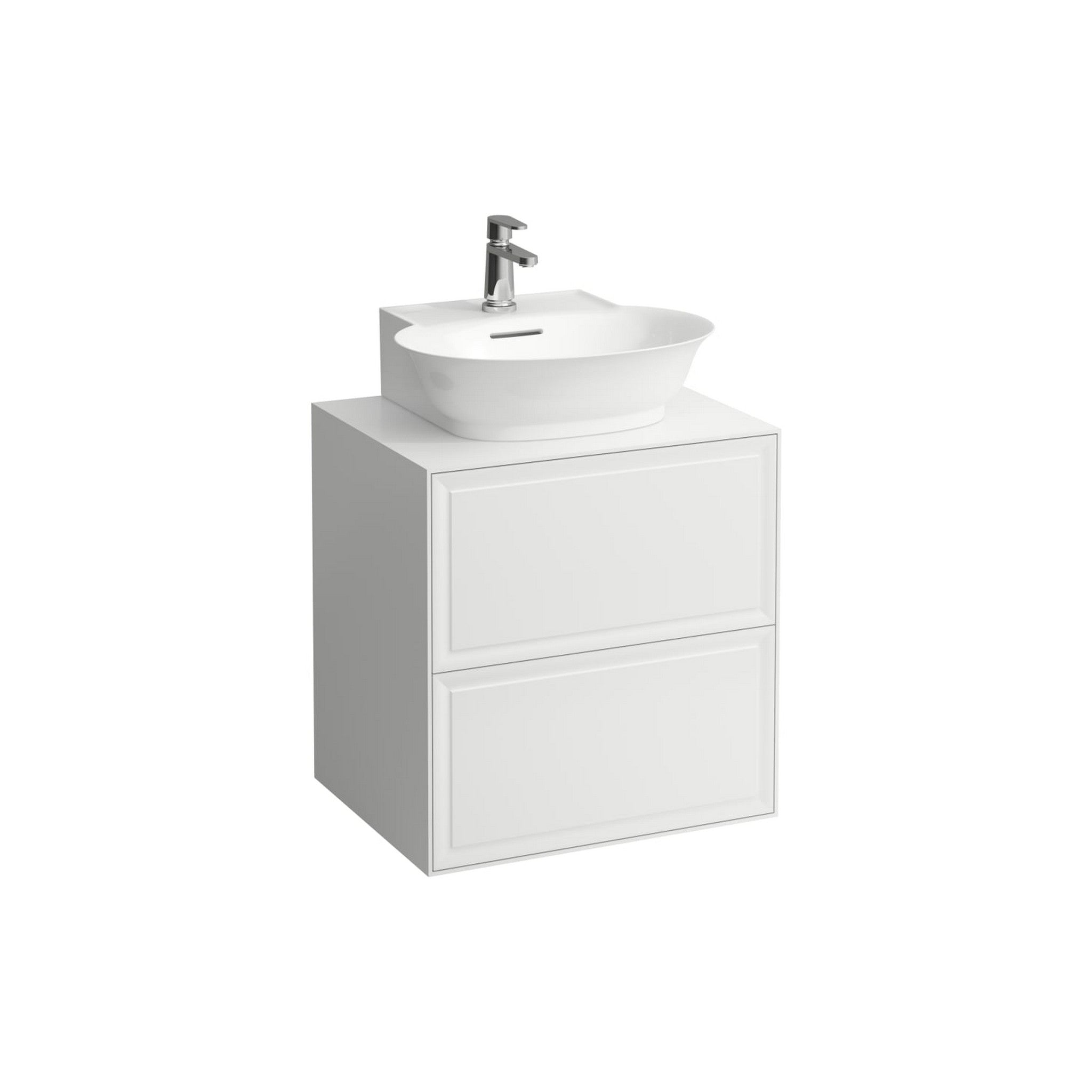 Laufen, Laufen New Classic 23" 2-Drawer Matte White Wall-Mounted Vanity for New Classic Bathroom Sink Model: H816852