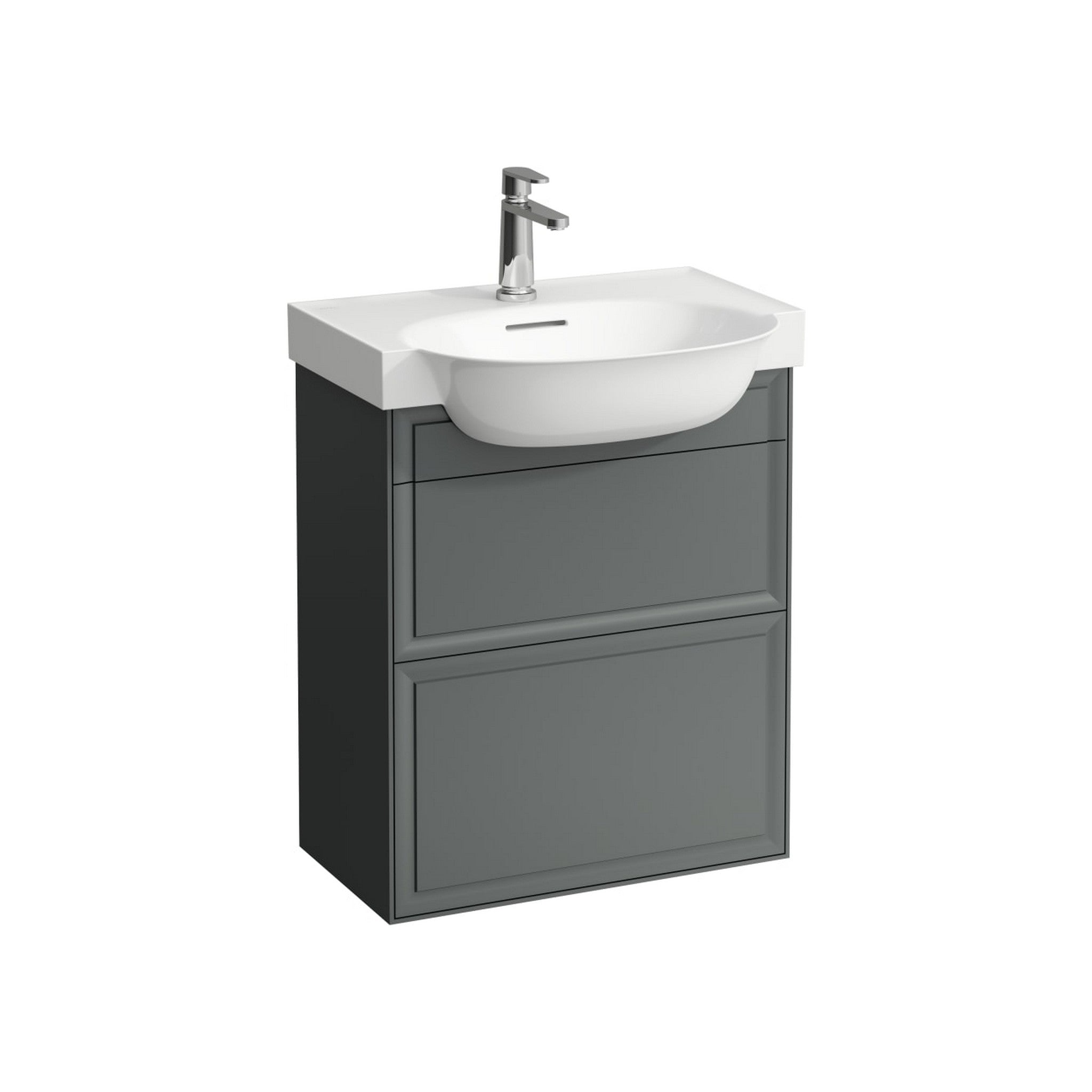 Laufen, Laufen New Classic 23" 2-Drawer Traffic Gray Wall-Mounted Vanity for New Classic Bathroom Sink Model: H813853