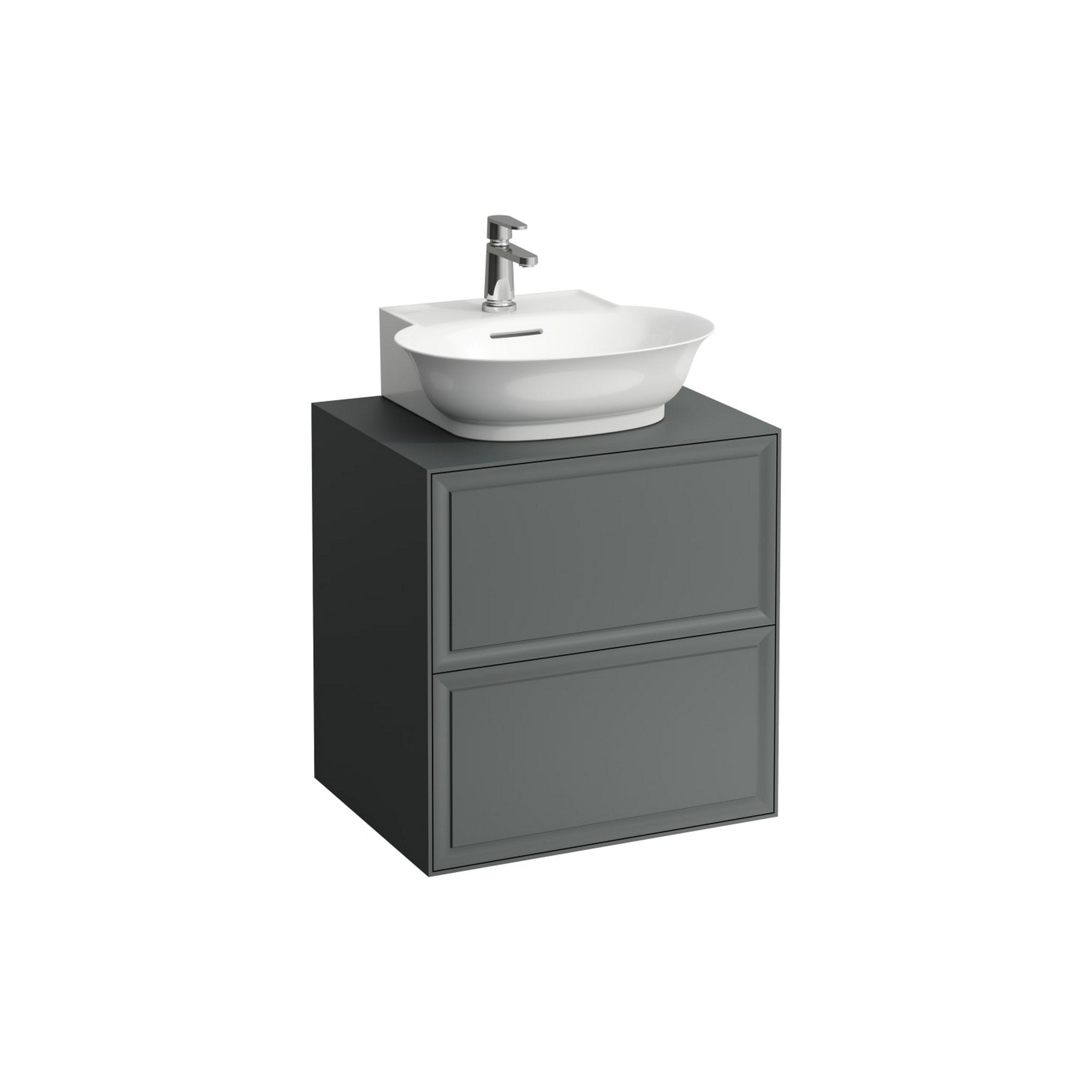 Laufen, Laufen New Classic 23" 2-Drawer Traffic Gray Wall-Mounted Vanity for New Classic Bathroom Sink Model: H816852