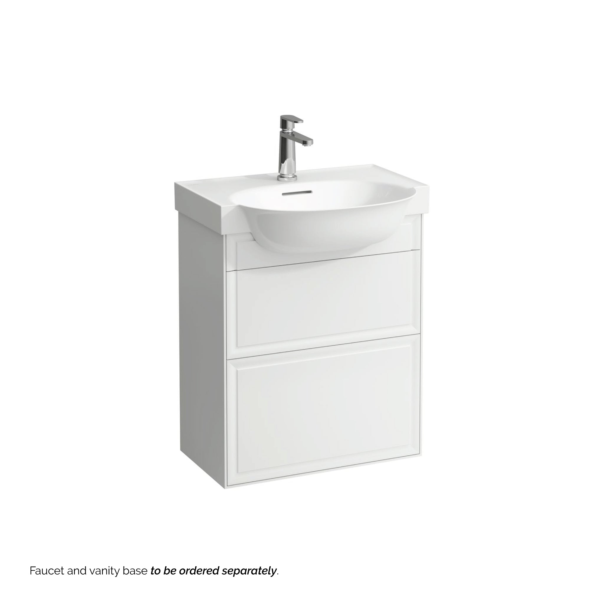 Laufen, Laufen New Classic 24" x 19" Matte White Ceramic Wall-Mounted Bathroom Sink With Faucet Hole