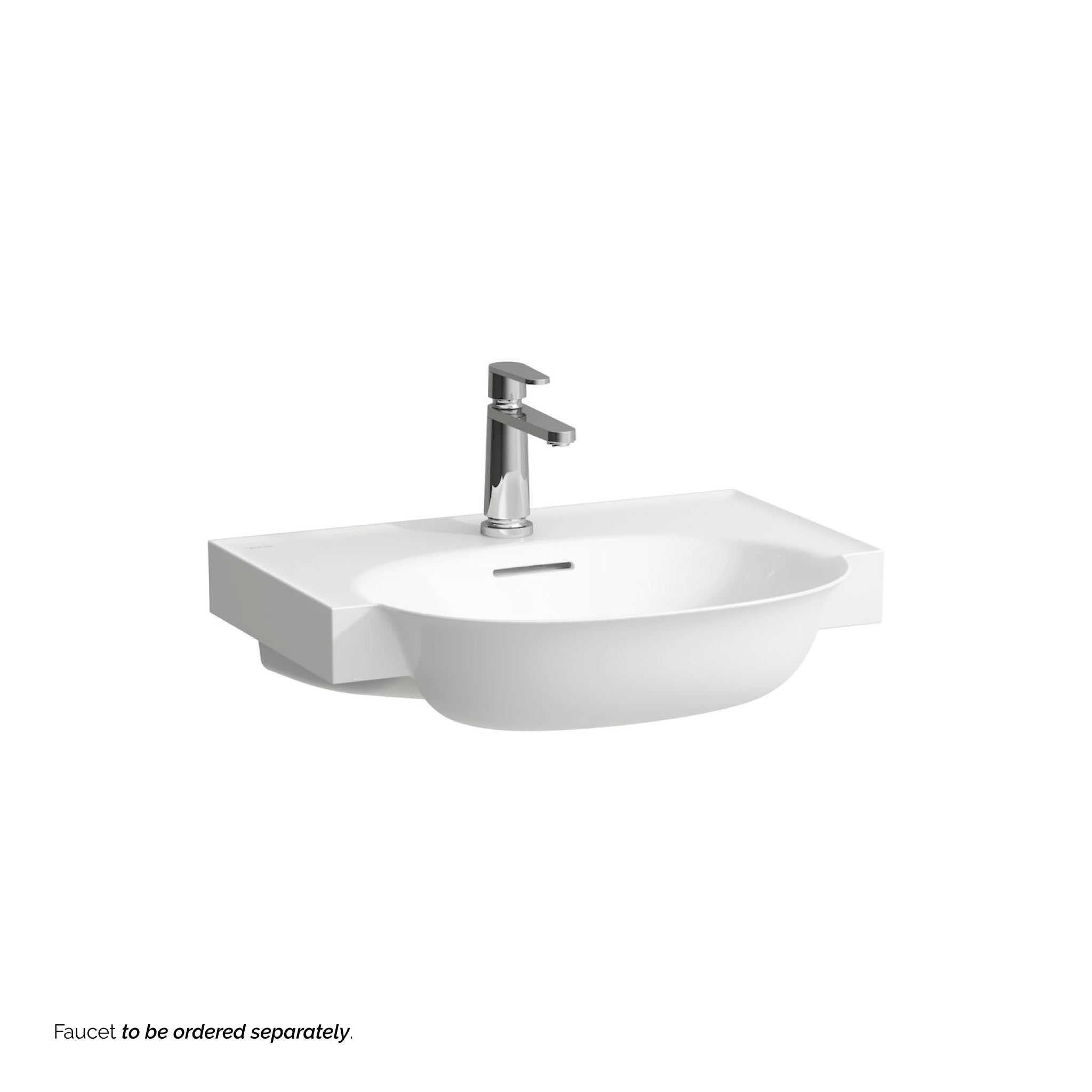 Laufen, Laufen New Classic 24" x 19" Matte White Ceramic Wall-Mounted Bathroom Sink With Faucet Hole