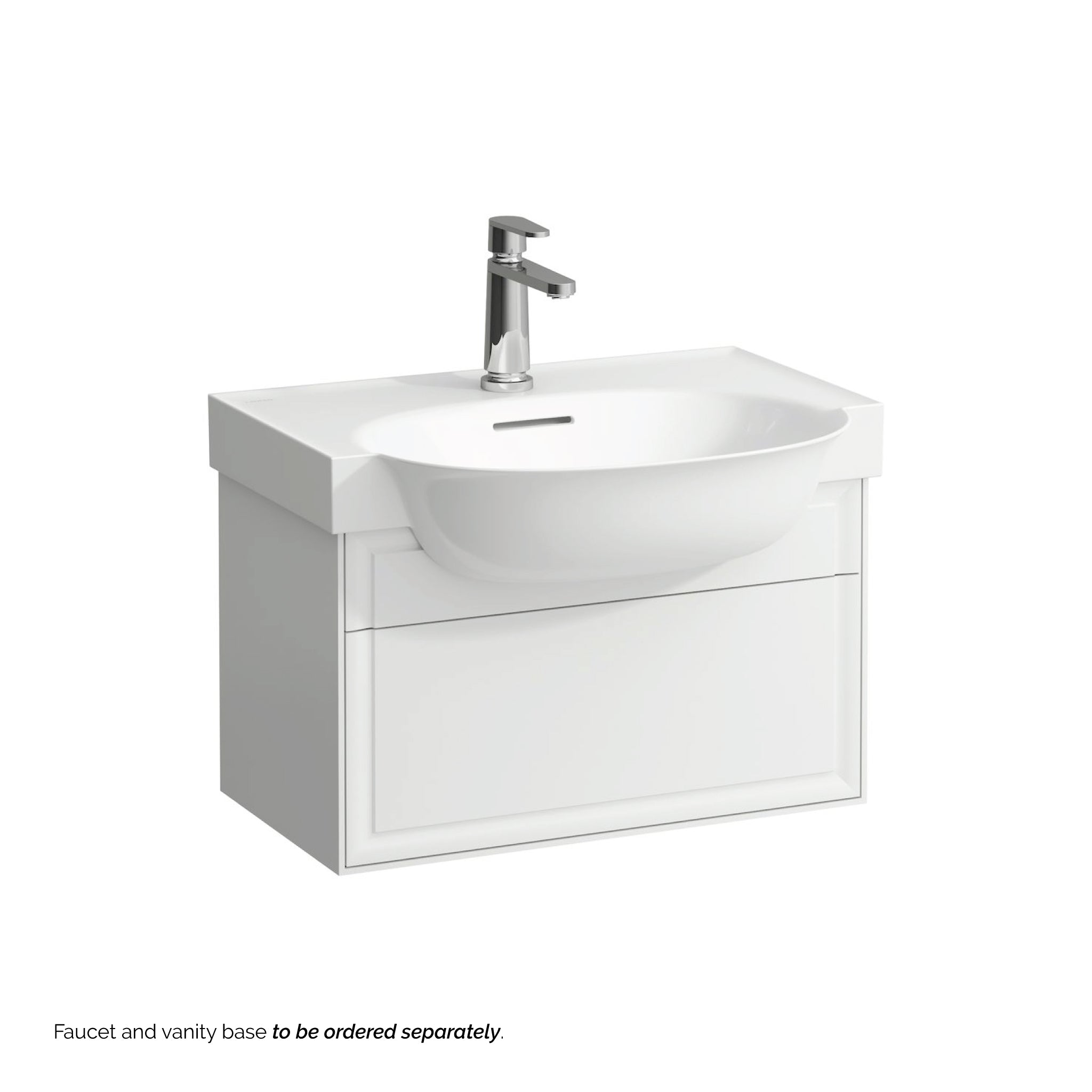 Laufen, Laufen New Classic 24" x 19" White Ceramic Wall-Mounted Bathroom Sink With Faucet Hole