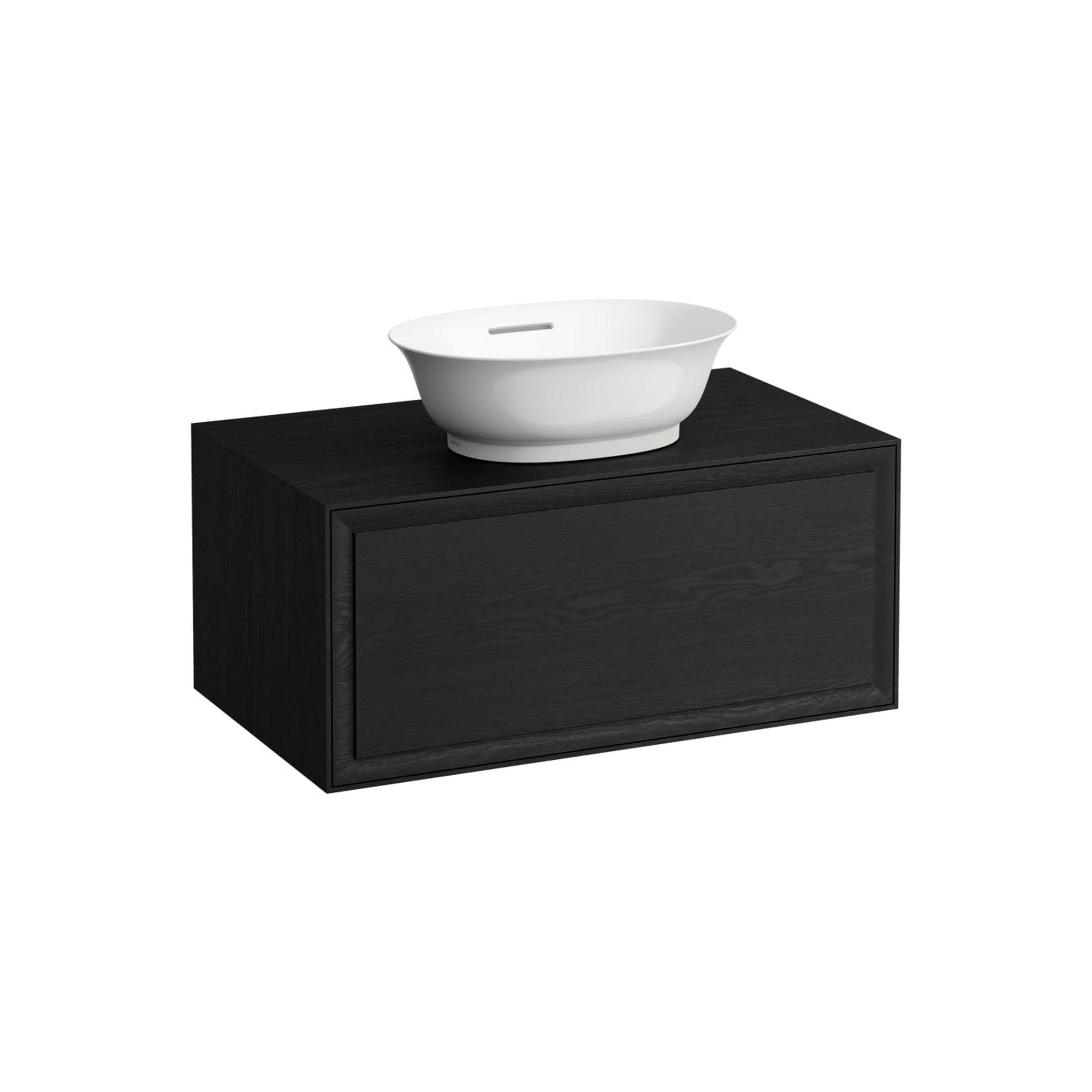 Laufen, Laufen New Classic 31" 1-Drawer Blacked Oak Wall-Mounted Vanity With Center Sink Cut-out