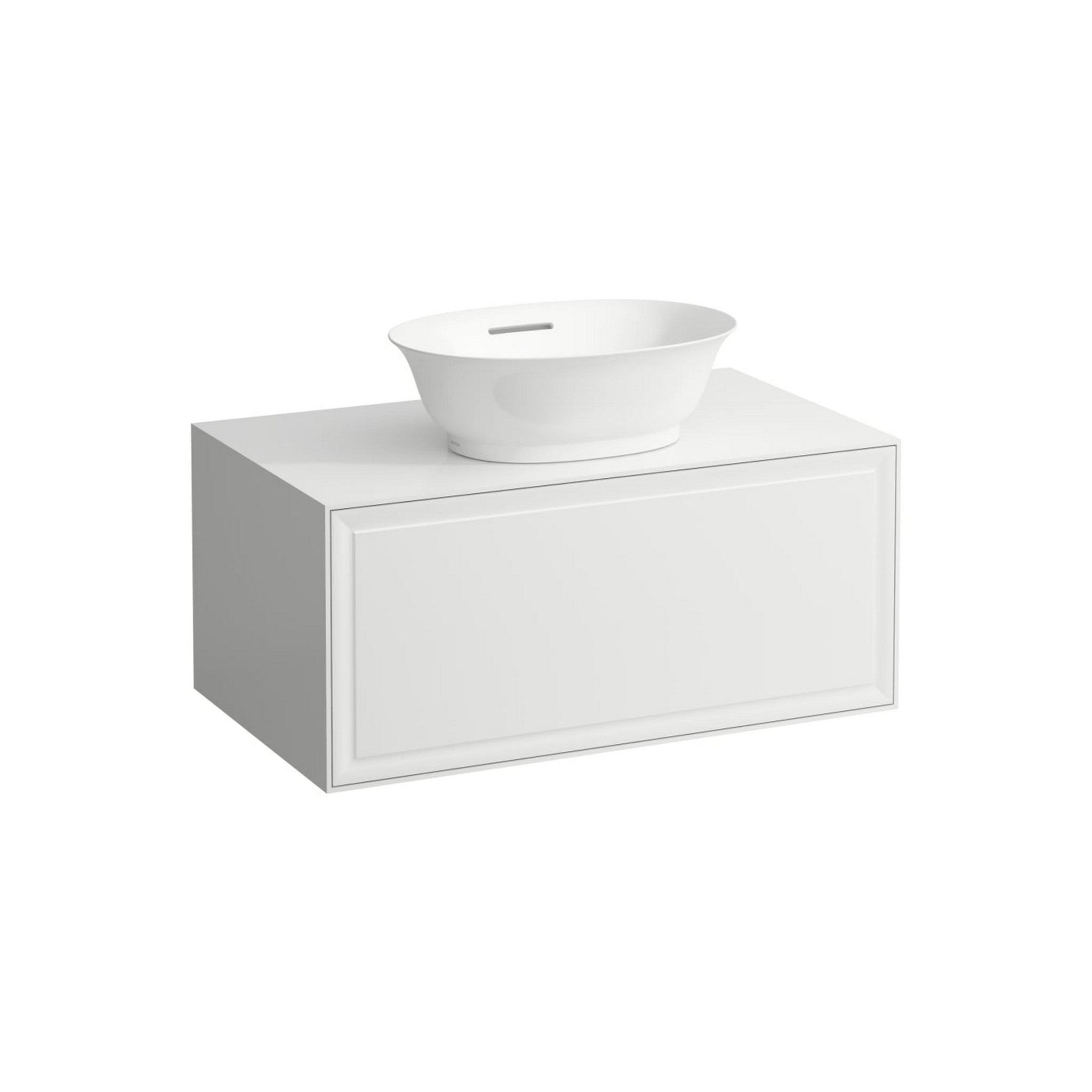 Laufen, Laufen New Classic 31" 1-Drawer Matte White Wall-Mounted Vanity With Center Sink Cut-out