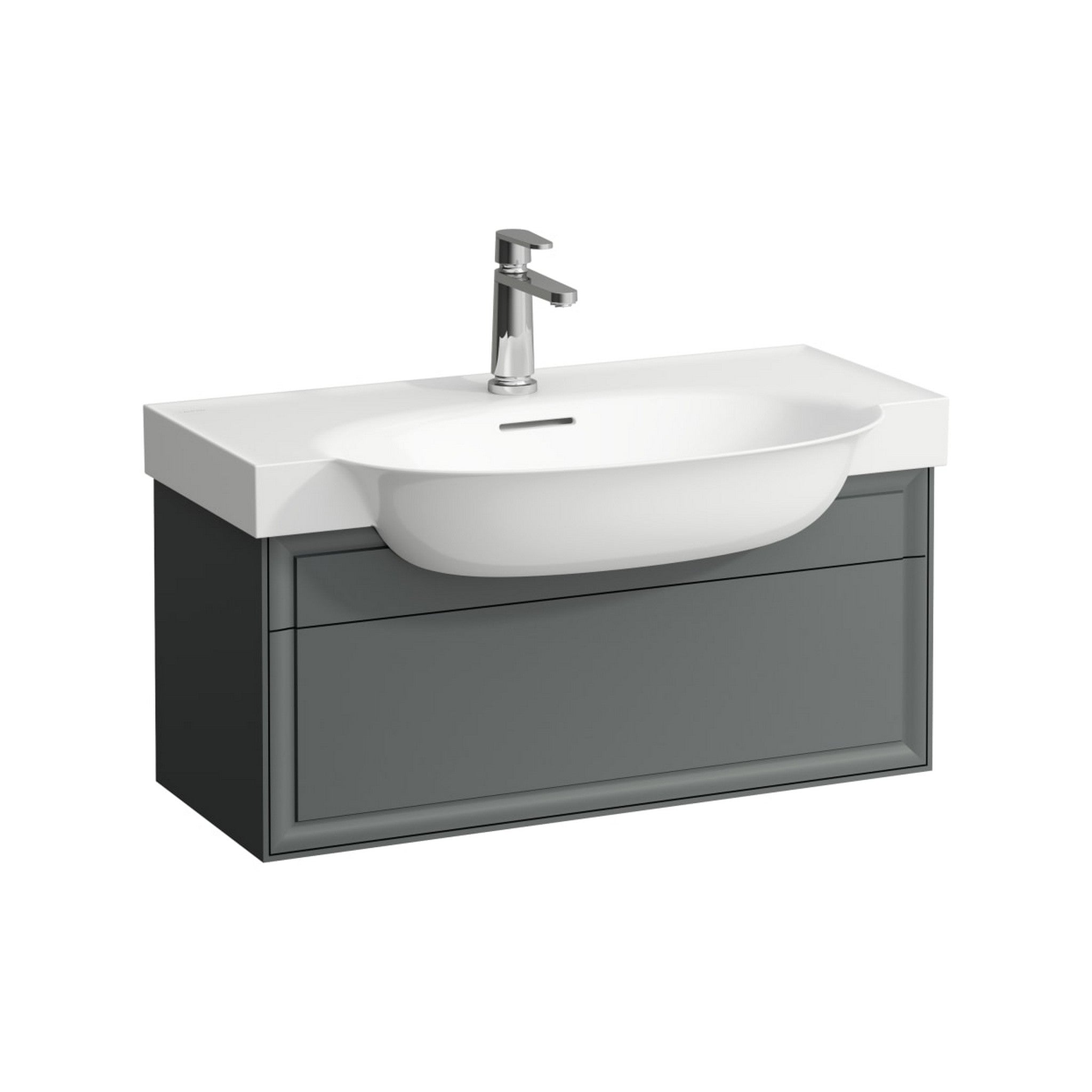 Laufen, Laufen New Classic 31" 1-Drawer Traffic Gray Wall-Mounted Vanity for New Classic Bathroom Sink Model: H813855