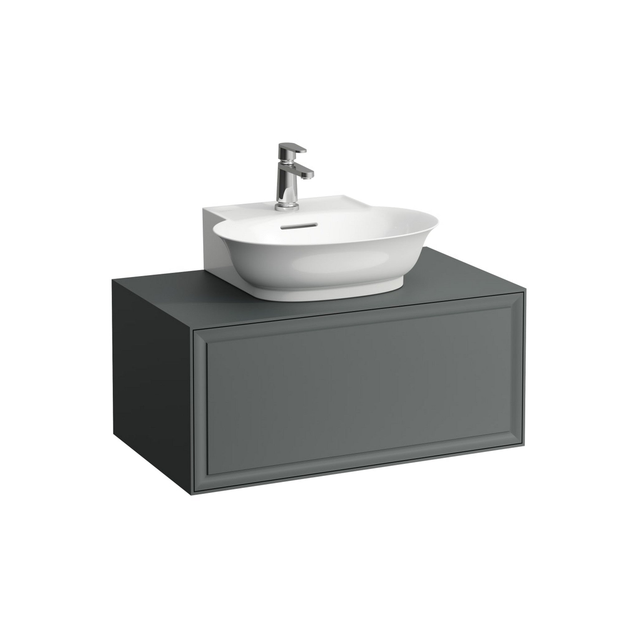 Laufen, Laufen New Classic 31" 1-Drawer Traffic Gray Wall-Mounted Vanity for New Classic Bathroom Sink Model: H816852