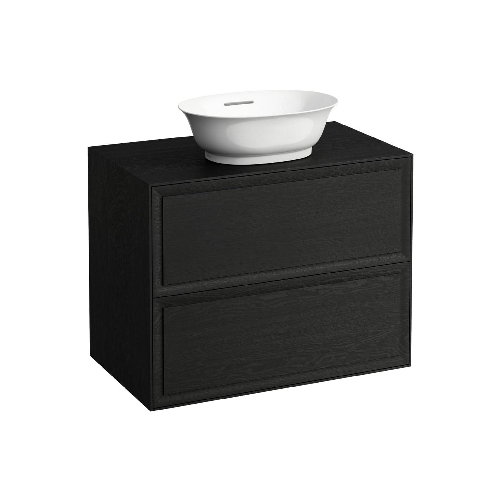 Laufen, Laufen New Classic 31" 2-Drawer Blacked Oak Wall-Mounted Vanity With Center Sink Cut-out