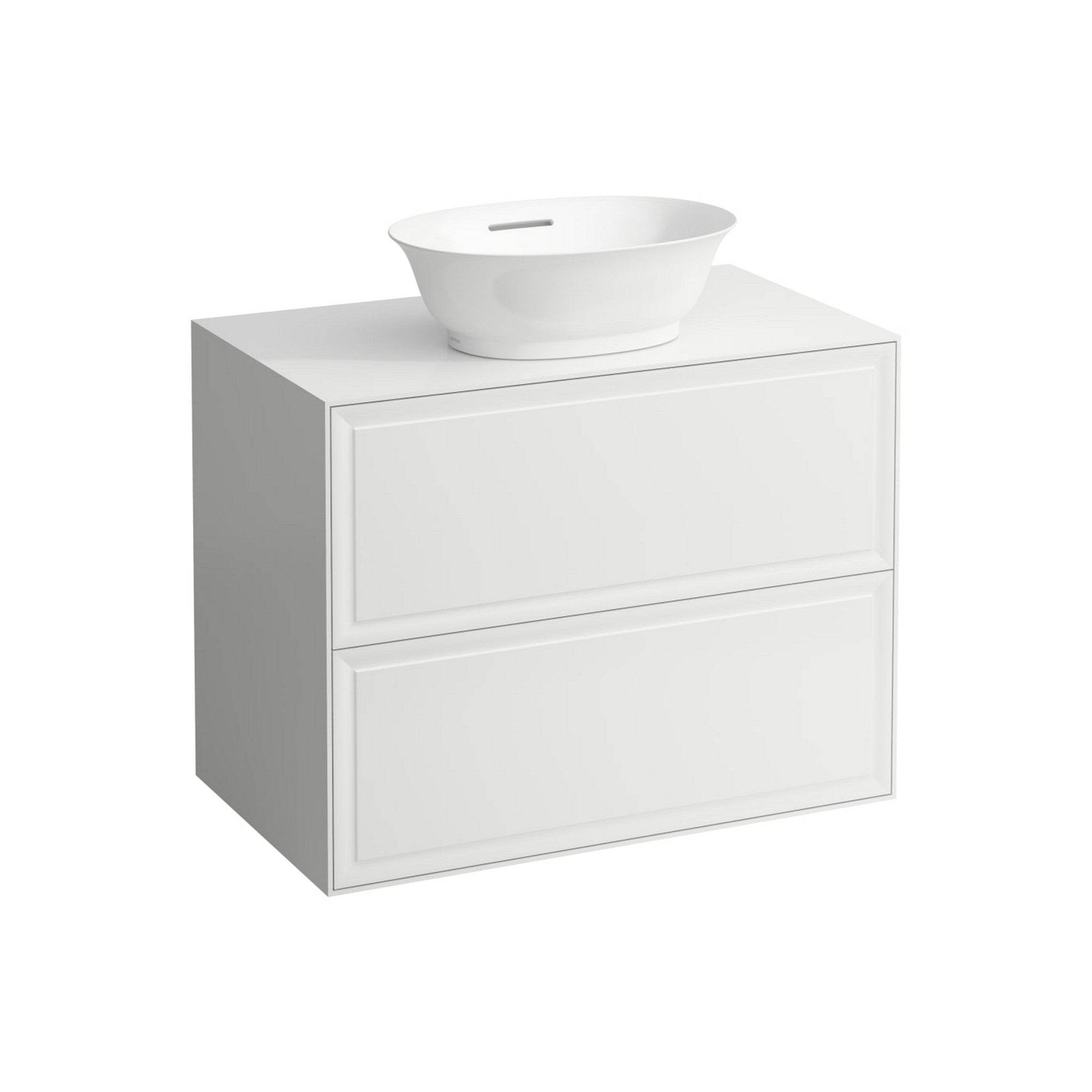 Laufen, Laufen New Classic 31" 2-Drawer Matte White Wall-Mounted Vanity With Center Sink Cut-out