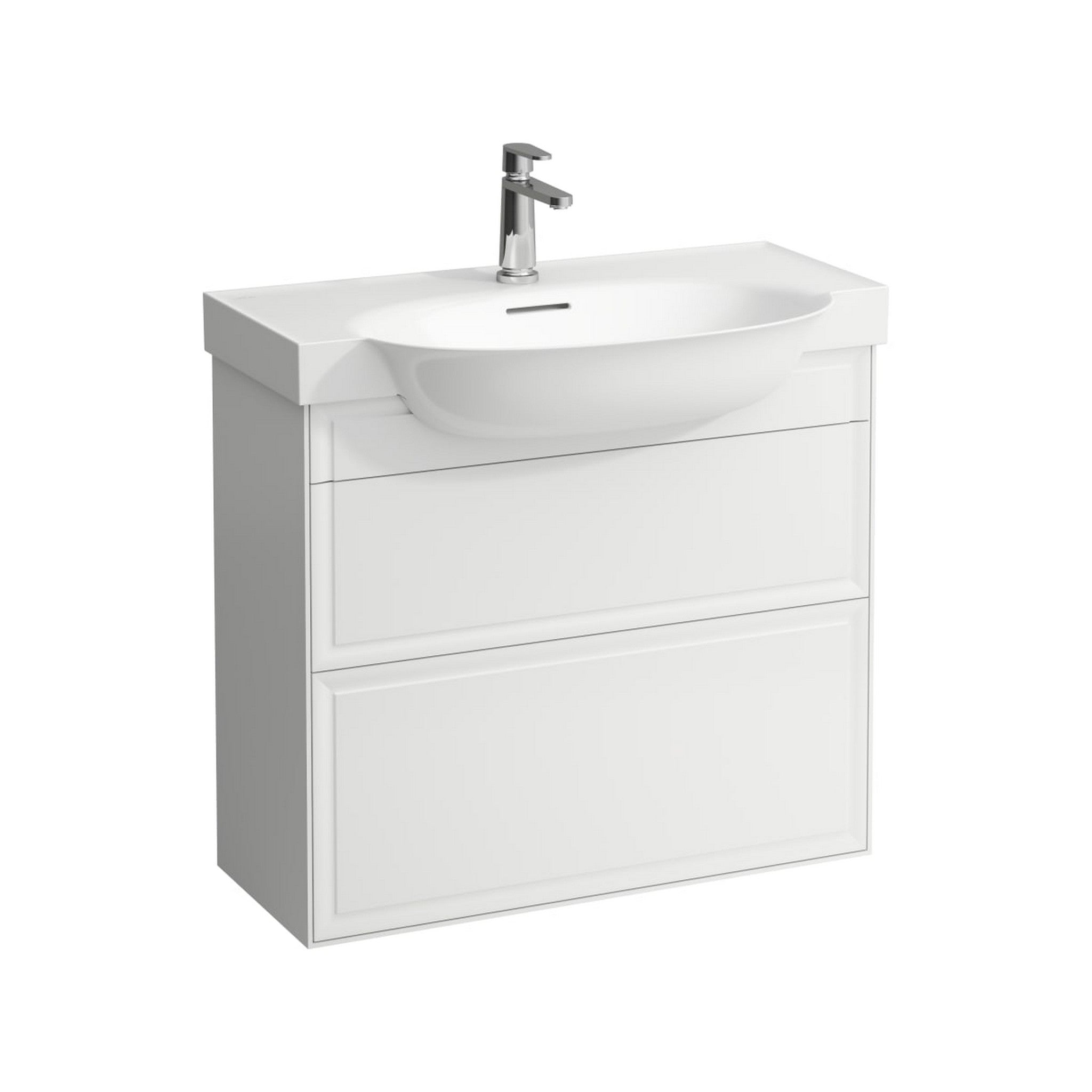 Laufen, Laufen New Classic 31" 2-Drawer Matte White Wall-Mounted Vanity for New Classic Bathroom Sink Model: H813855