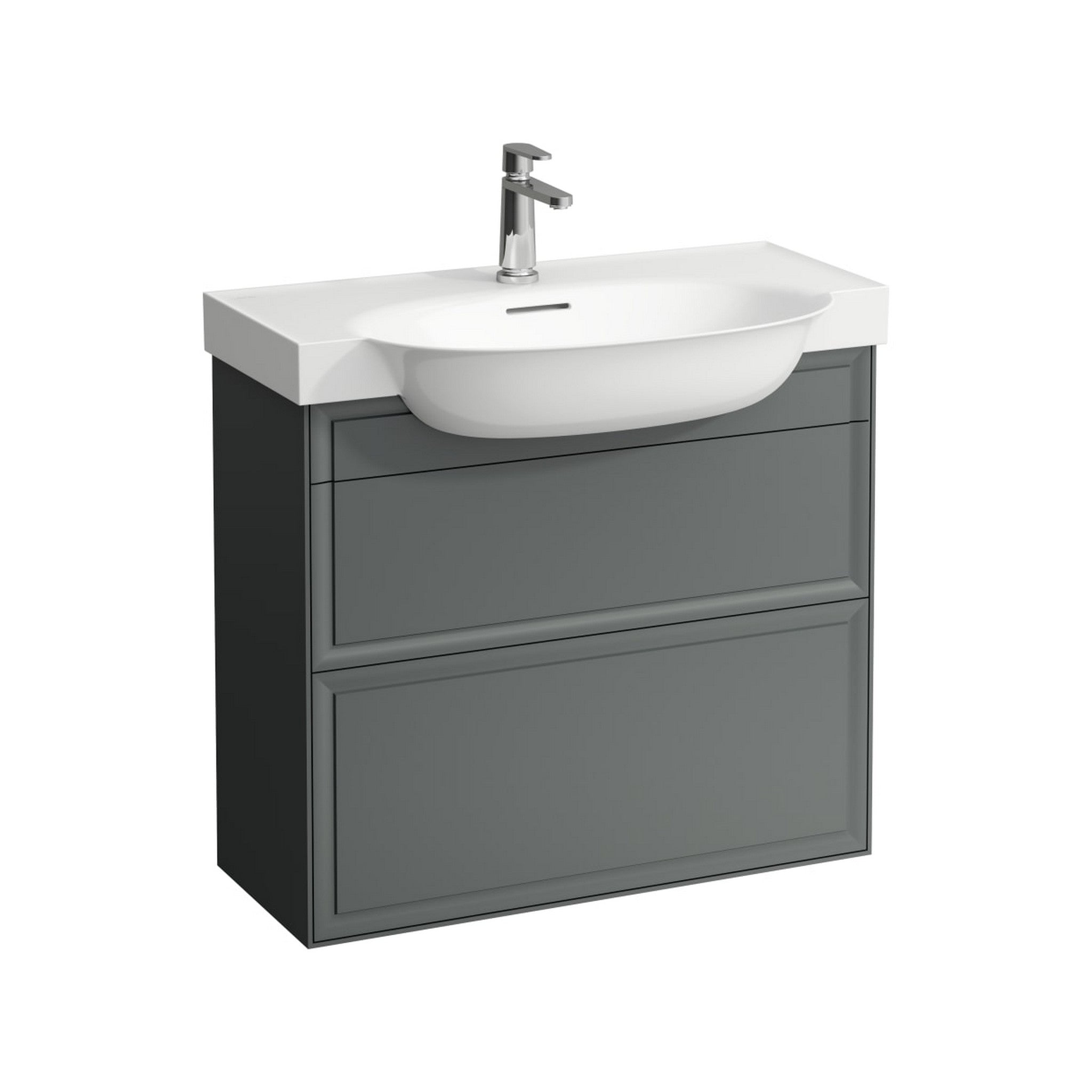 Laufen, Laufen New Classic 31" 2-Drawer Traffic Gray Wall-Mounted Vanity for New Classic Bathroom Sink Model: H813855