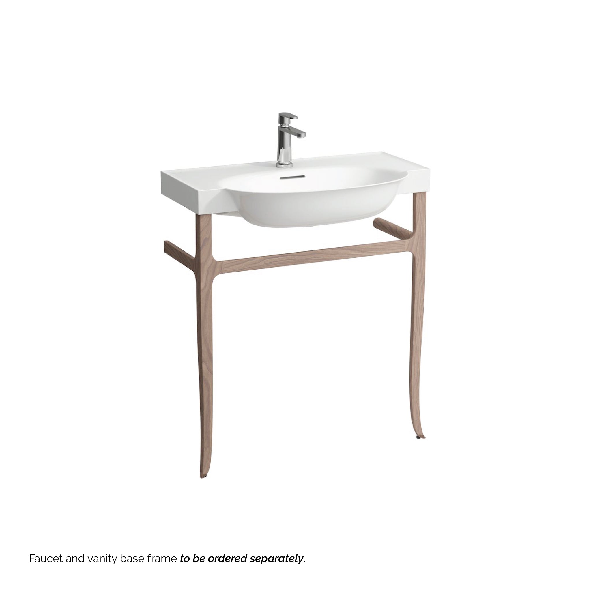 Laufen, Laufen New Classic 32" x 19" Matte White Ceramic Wall-Mounted Bathroom Sink With Faucet Hole