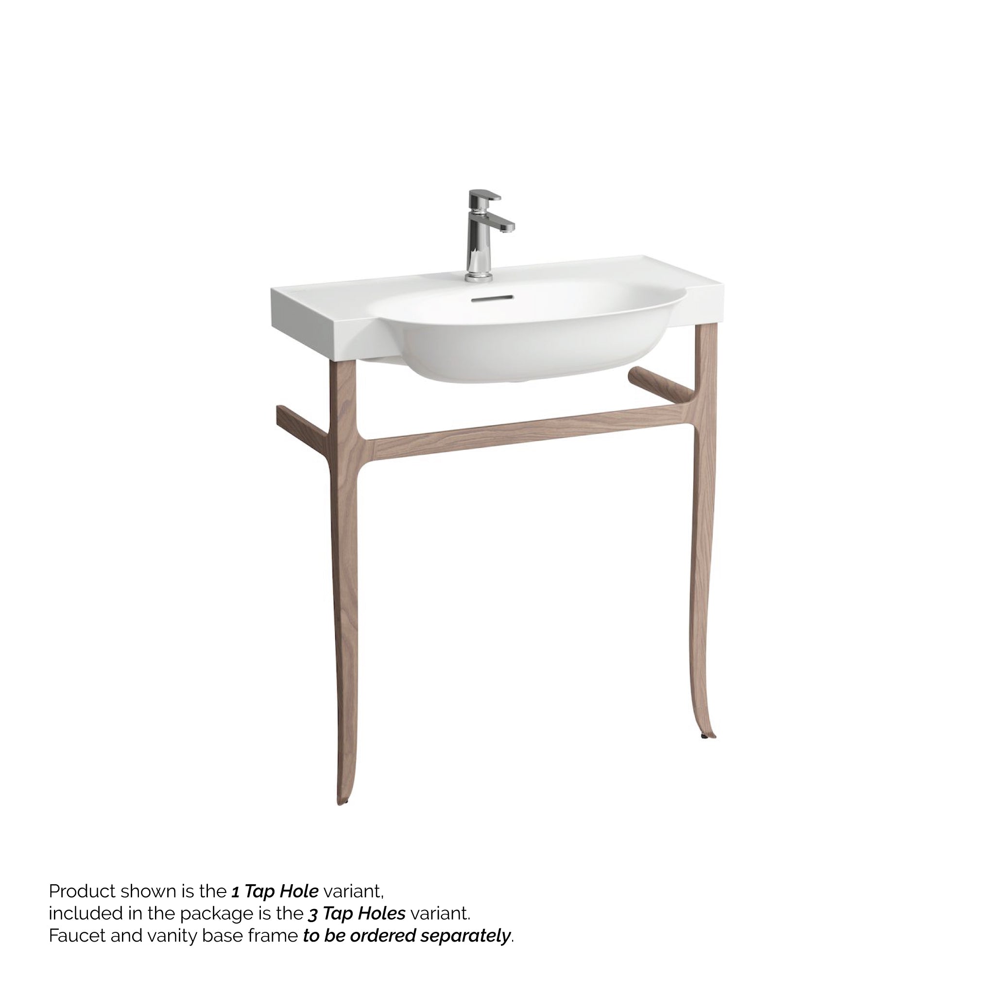 Laufen, Laufen New Classic 32" x 19" White Ceramic Wall-Mounted Bathroom Sink With 3 Faucet Holes