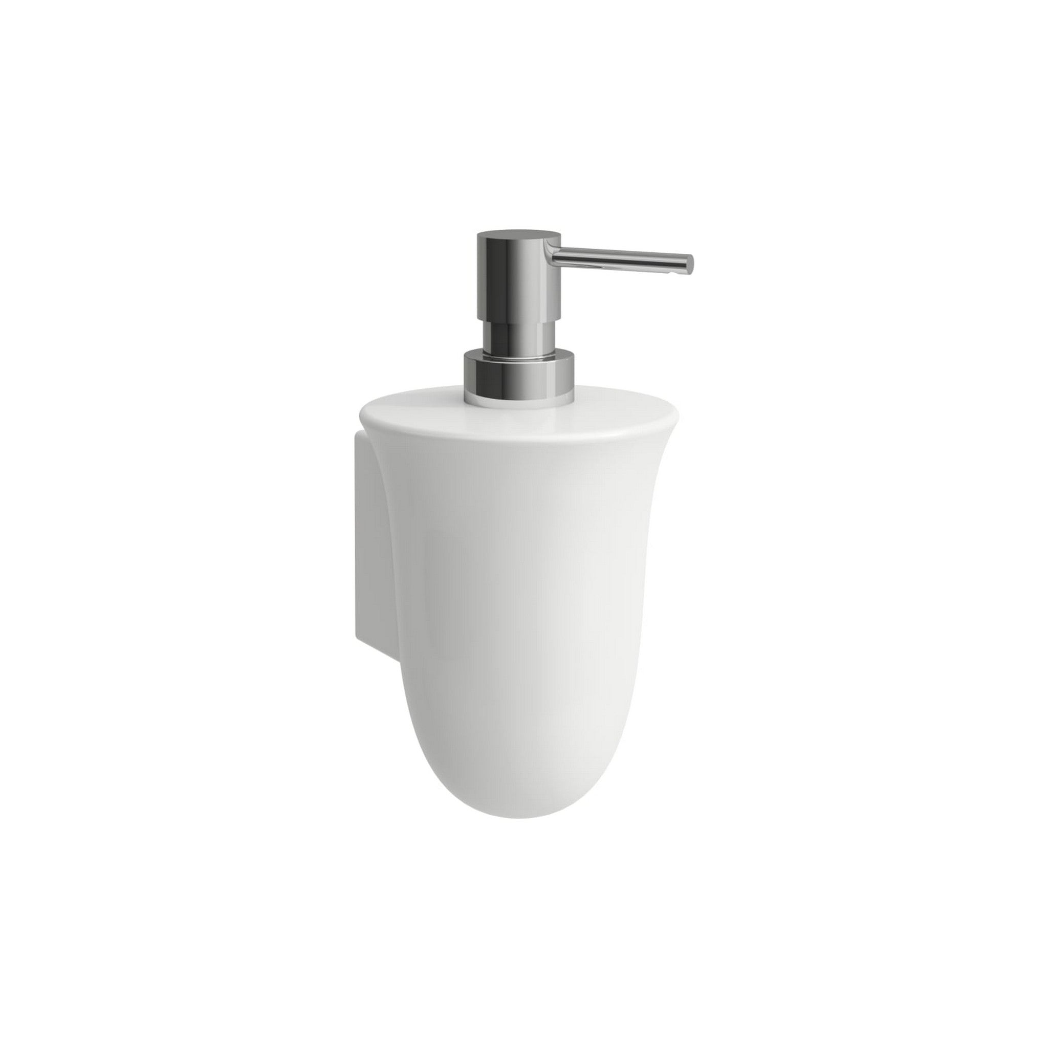 Laufen, Laufen New Classic 4" x 5" White Ceramic Wall-Mounted Soap Dispenser