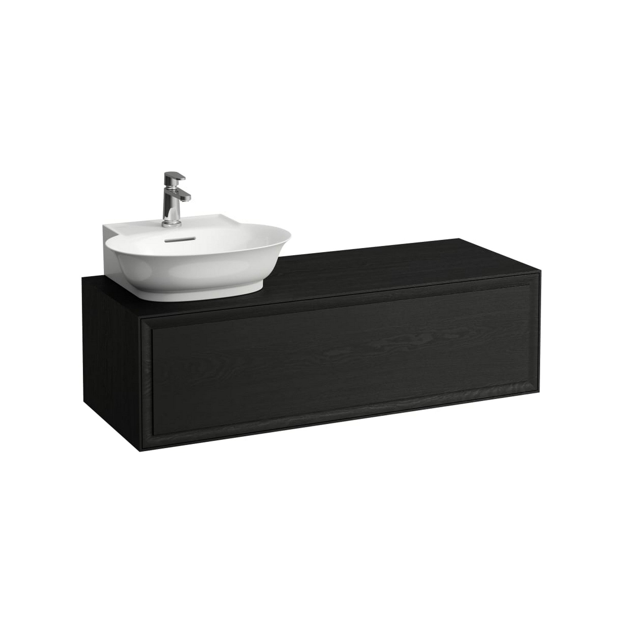 Laufen, Laufen New Classic 46" 1-Drawer Blacked Oak Wall-Mounted Vanity With Sink Cut-out on the Left for New Classic Bathroom Sink Model: H816852