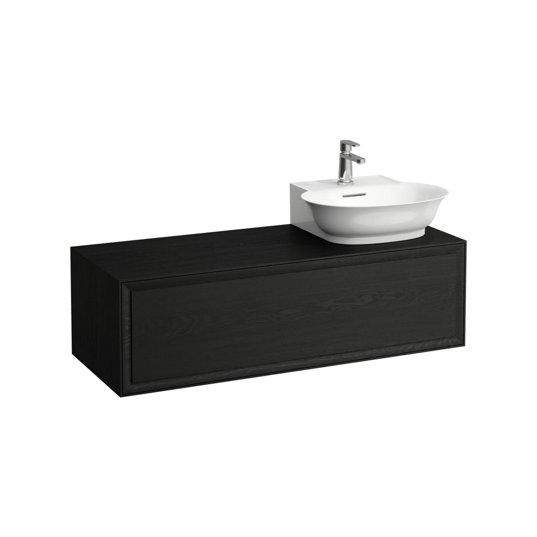 Laufen, Laufen New Classic 46" 1-Drawer Blacked Oak Wall-Mounted Vanity With Sink Cut-out on the Right for New Classic Bathroom Sink Model: H816852