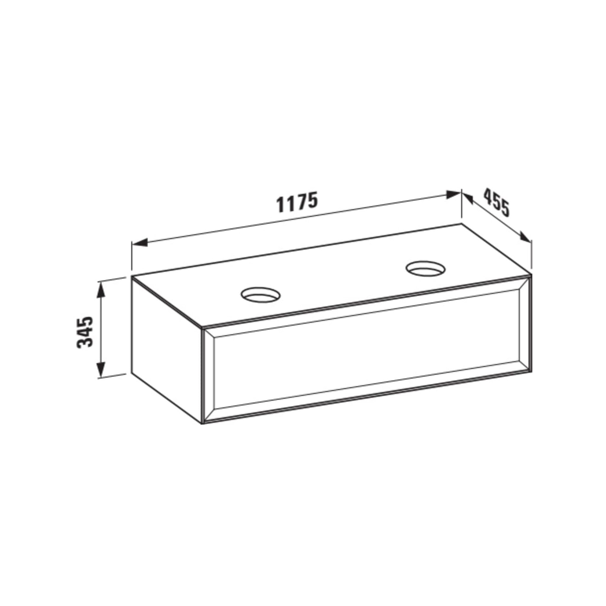 Laufen, Laufen New Classic 46" 1-Drawer Matte White Wall-Mounted Double Vanity