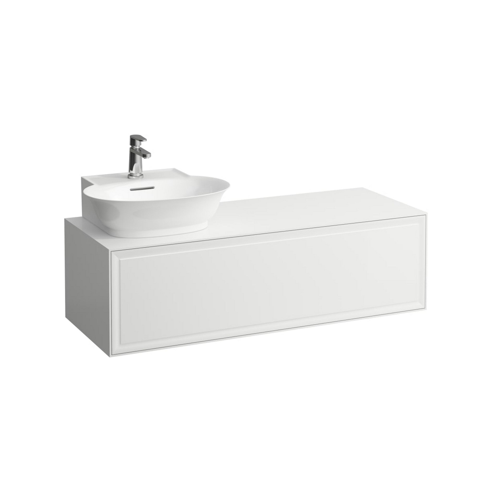 Laufen, Laufen New Classic 46" 1-Drawer Matte White Wall-Mounted Vanity With Sink Cut-out on the Left for New Classic Bathroom Sink Model: H816852