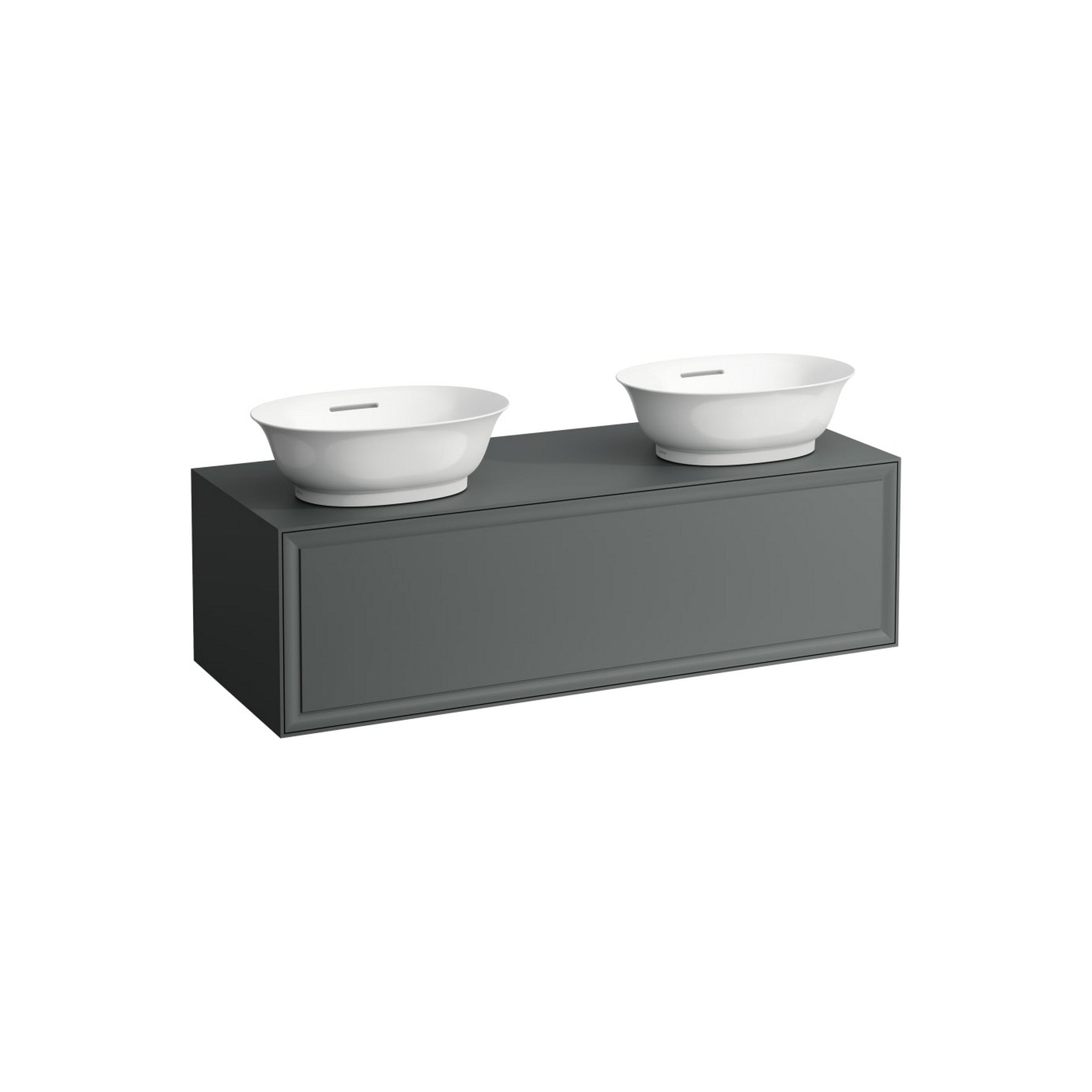 Laufen, Laufen New Classic 46" 1-Drawer Traffic Gray Wall-Mounted Double Vanity