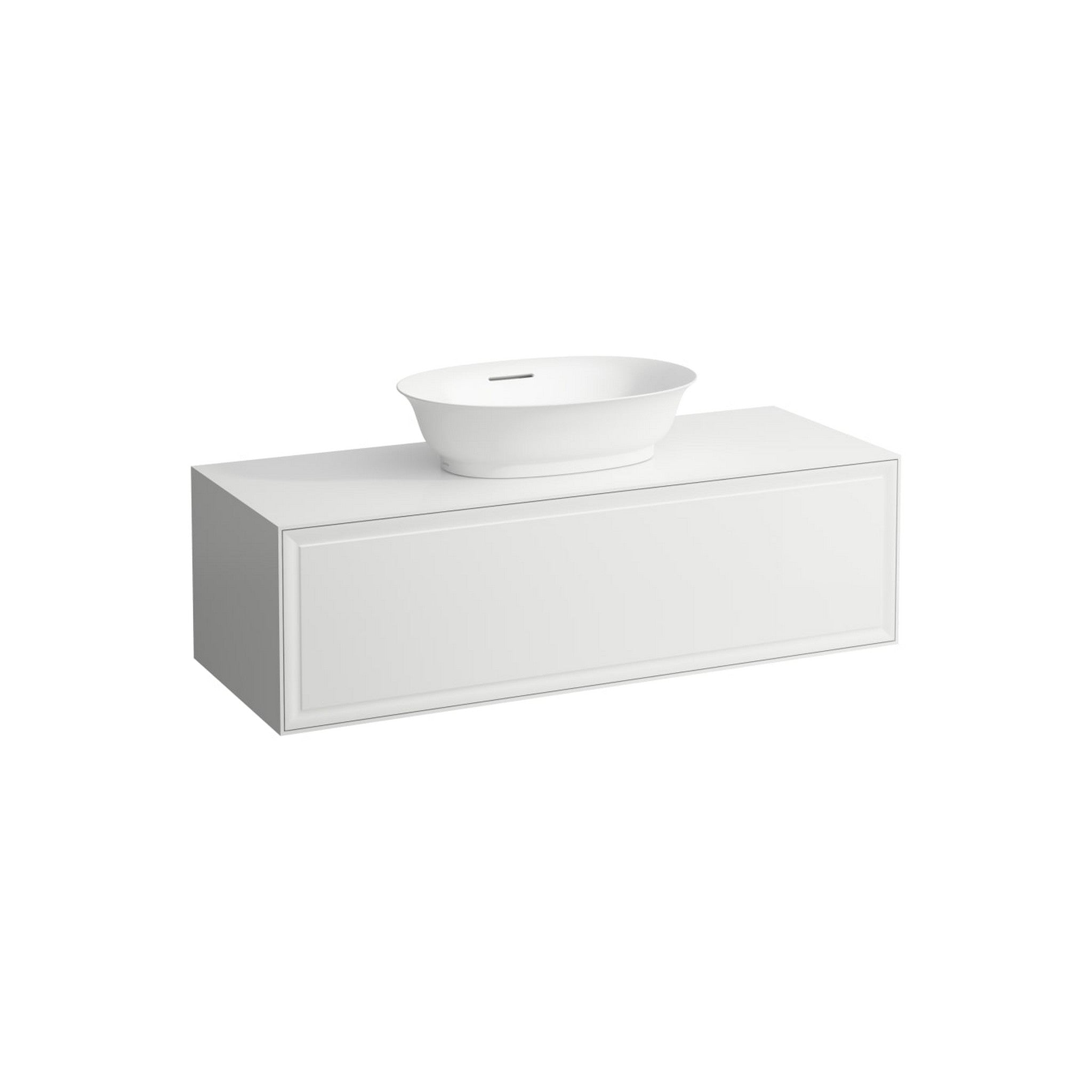 Laufen, Laufen New Classic 46" 1-Drawer White Wall-Mounted Vanity With Center Sink Cut-Out