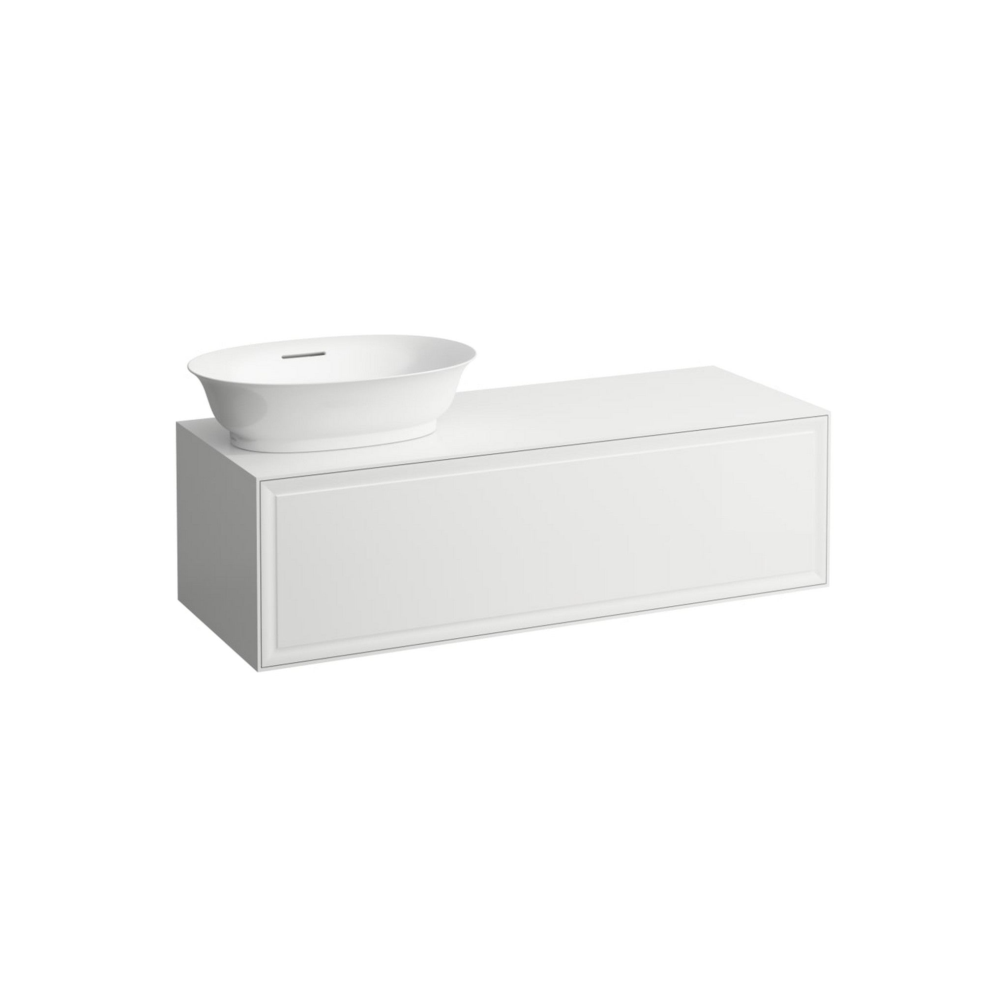 Laufen, Laufen New Classic 46" 1-Drawer White Wall-Mounted Vanity With Sink Cut-out on the Left