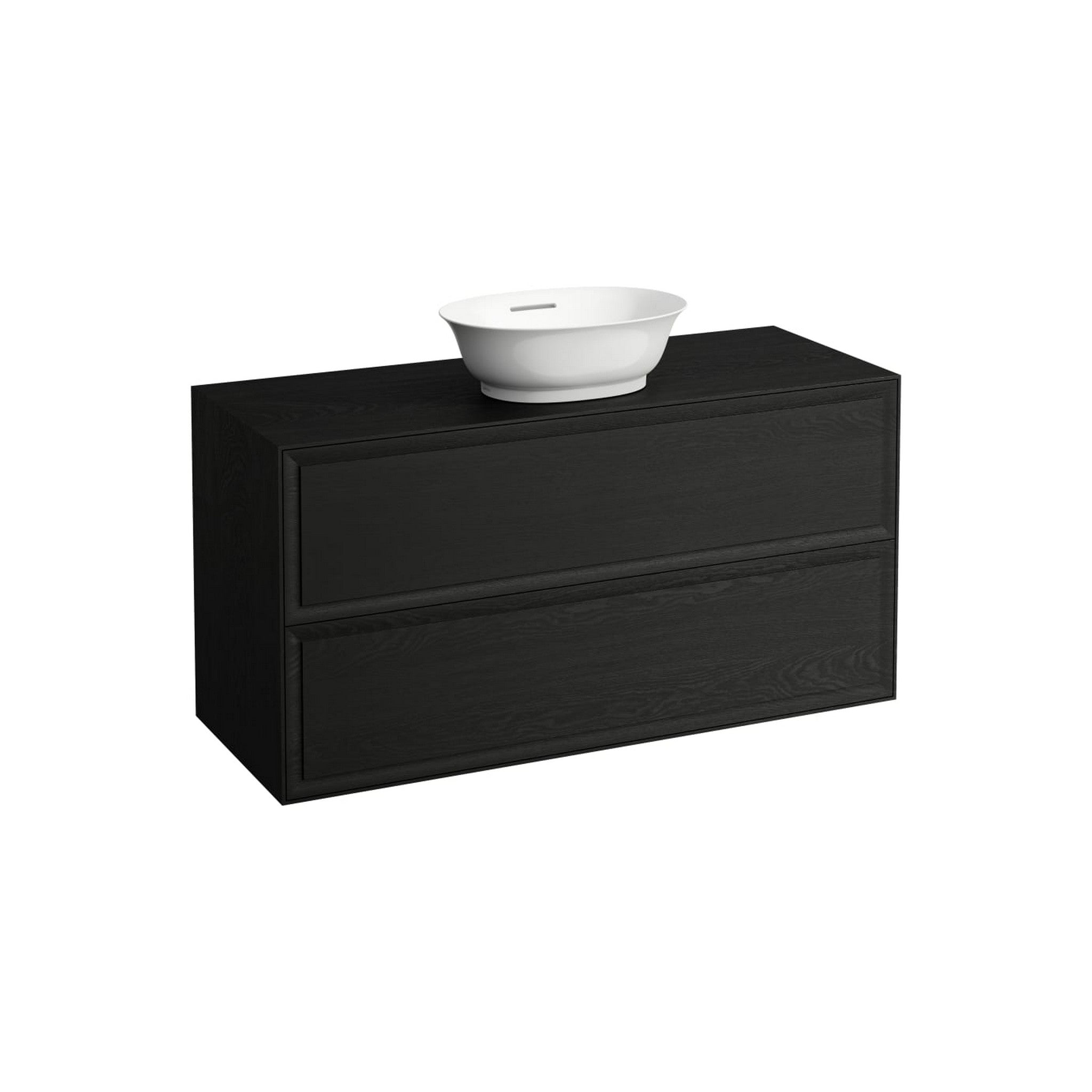 Laufen, Laufen New Classic 46" 2-Drawer Blacked Oak Wall-Mounted Vanity With Center Sink Cut-Out