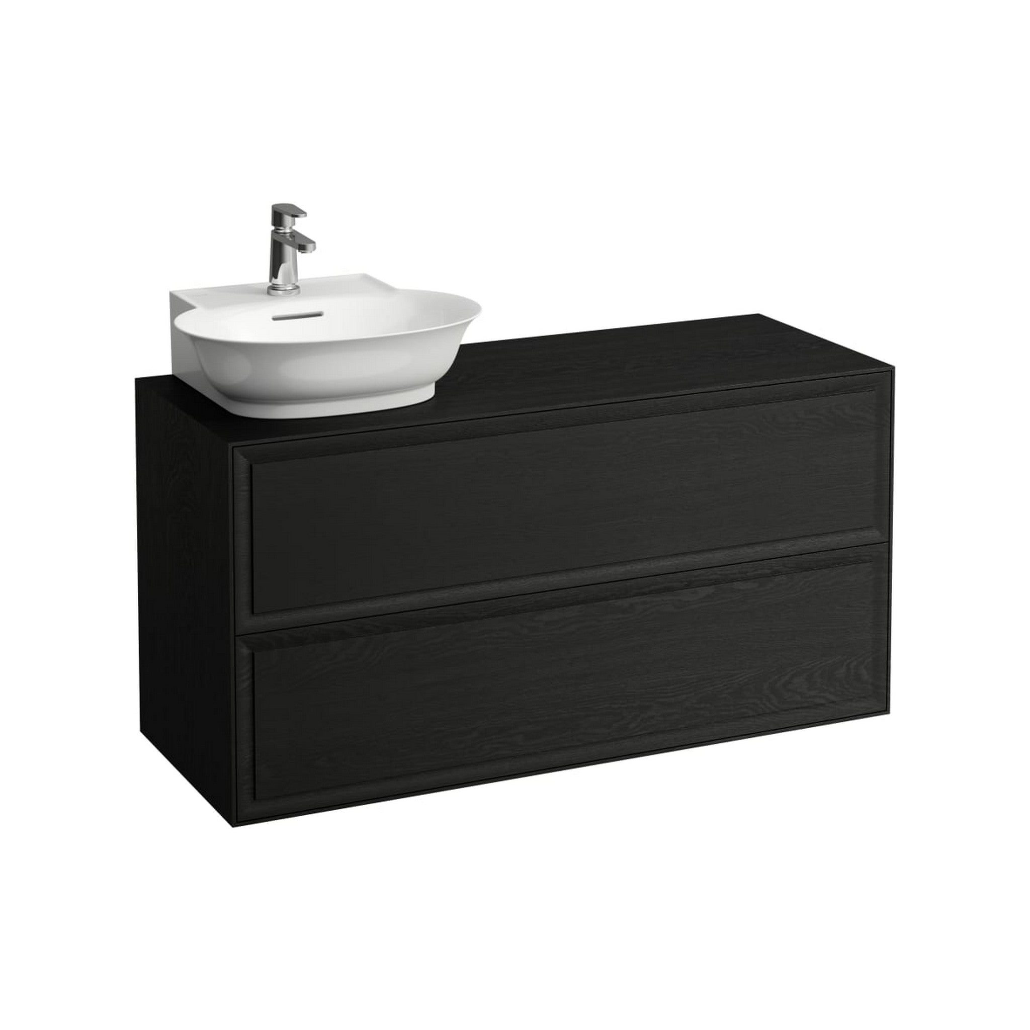 Laufen, Laufen New Classic 46" 2-Drawer Blacked Oak Wall-Mounted Vanity With Sink Cut-out on the Left for New Classic Bathroom Sink Model: H816852