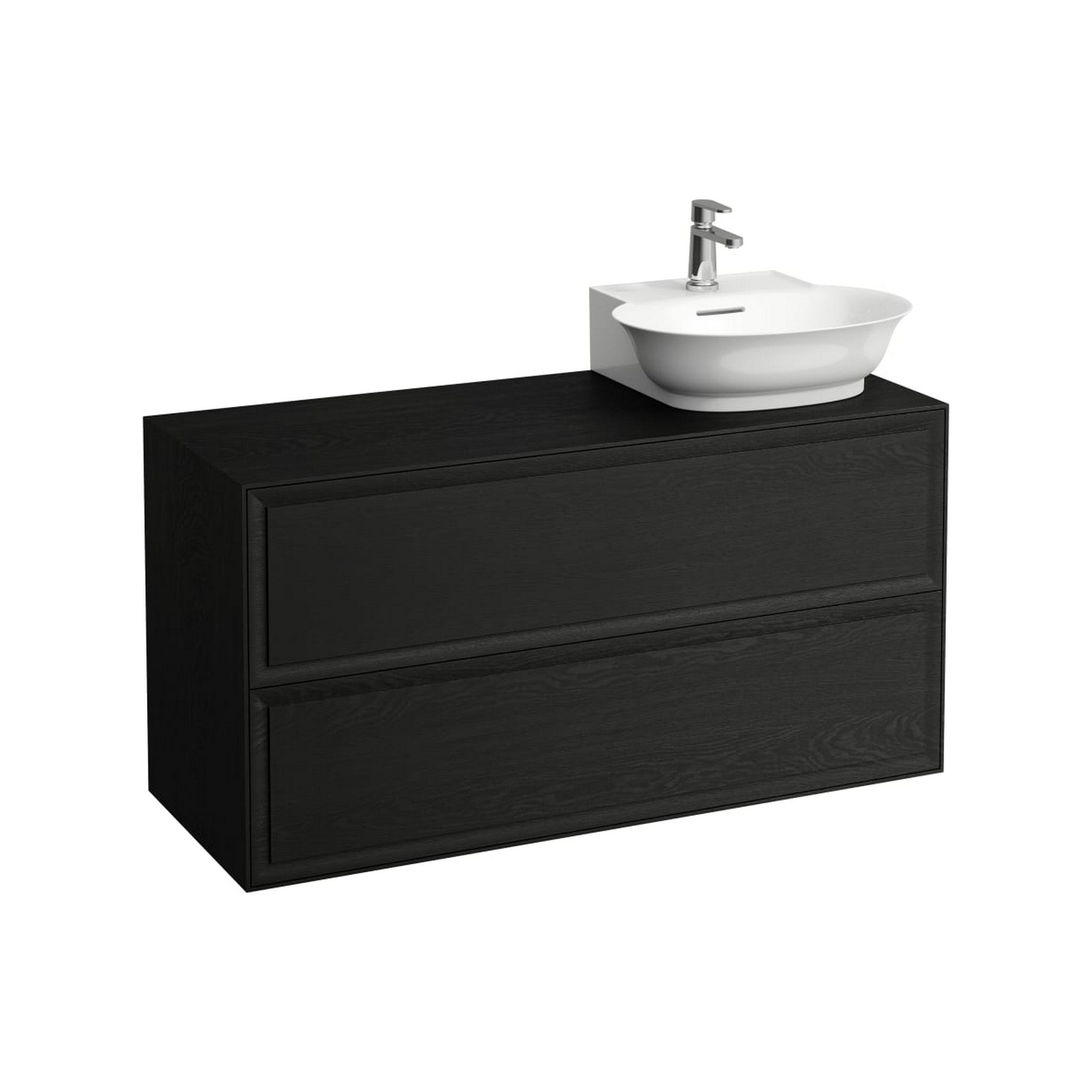 Laufen, Laufen New Classic 46" 2-Drawer Blacked Oak Wall-Mounted Vanity With Sink Cut-out on the Right for New Classic Bathroom Sink Model: H816852