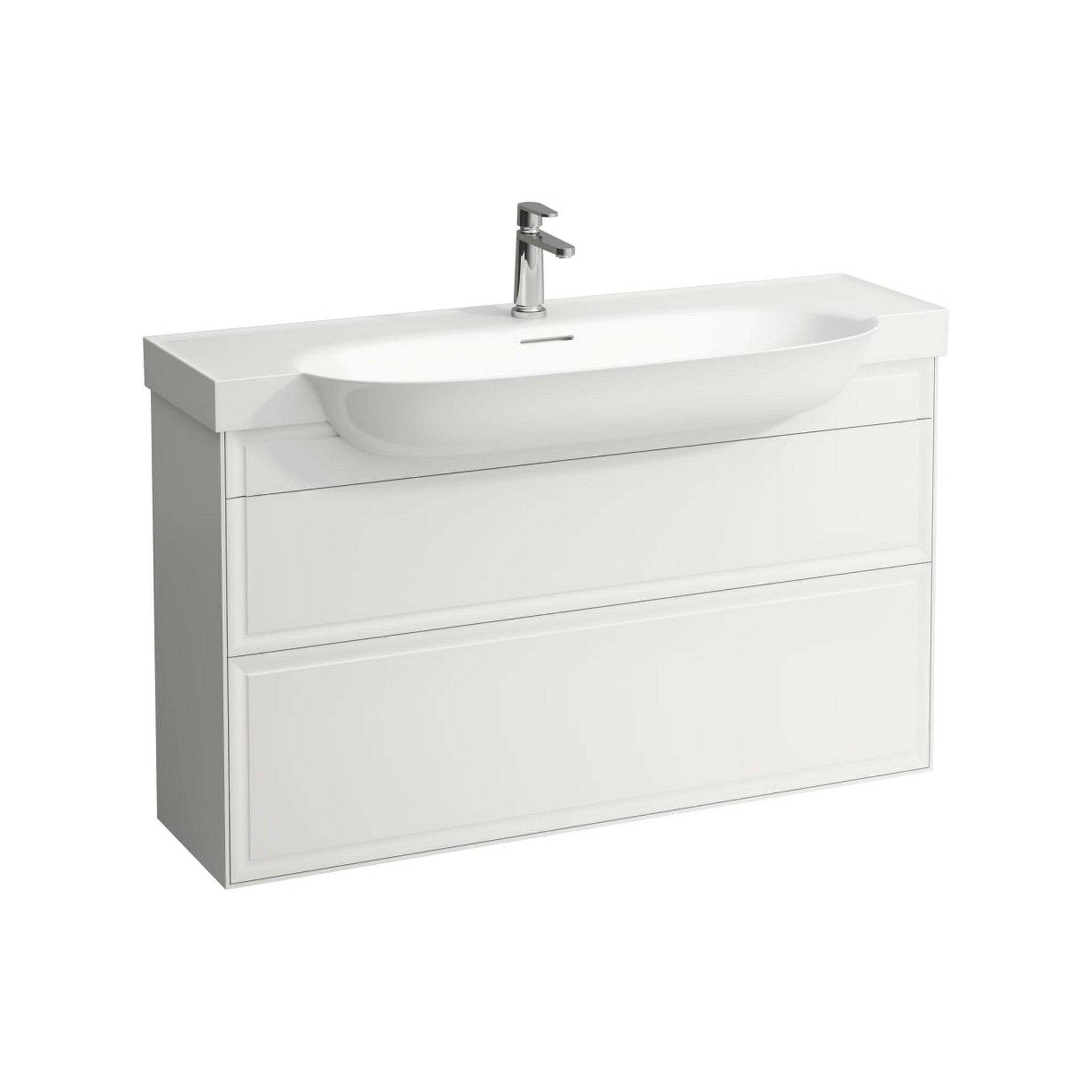 Laufen, Laufen New Classic 46" 2-Drawer Matte White Wall-Mounted Vanity for New Classic Bathroom Sink Model: H813858