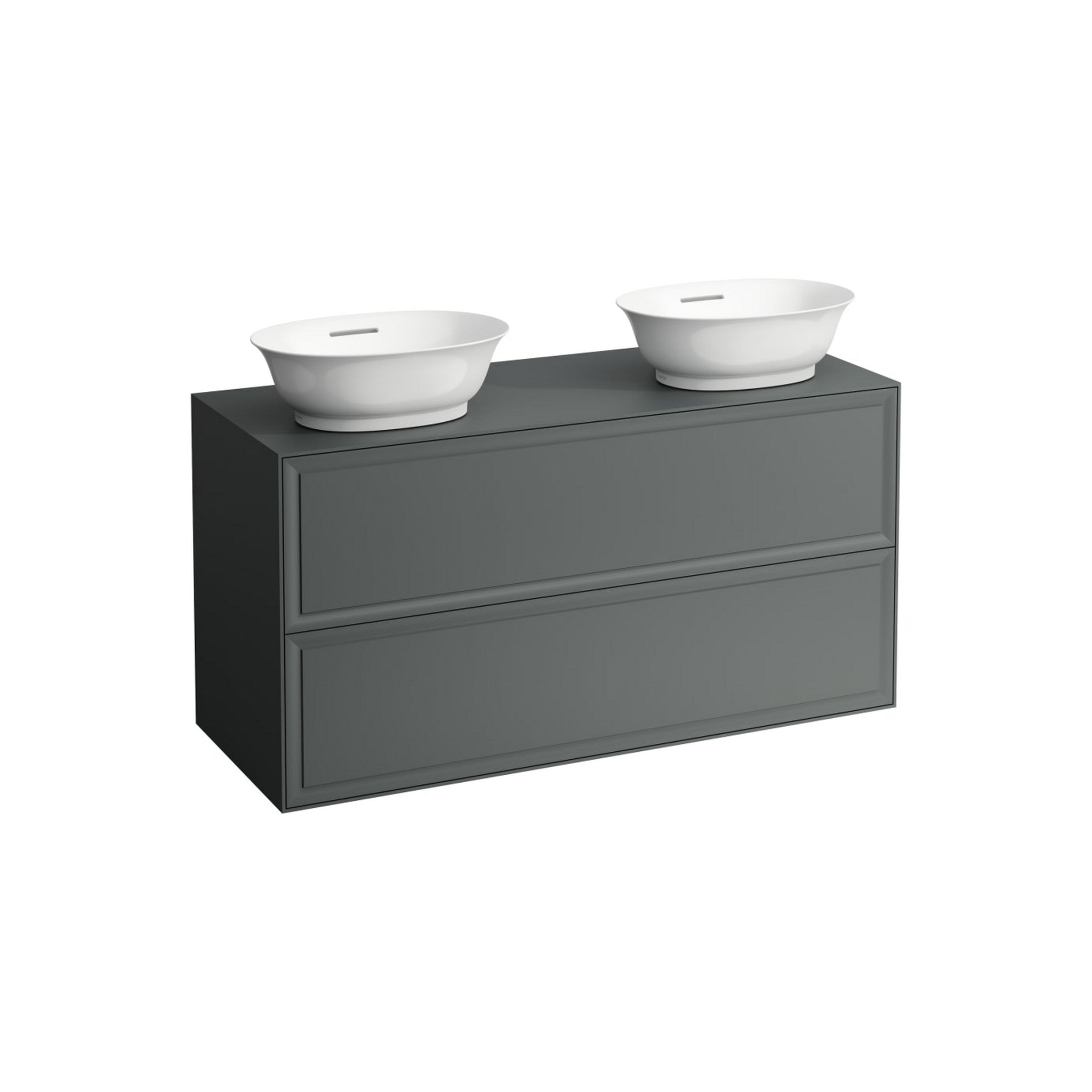 Laufen, Laufen New Classic 46" 2-Drawer Traffic Gray Wall-Mounted Double Vanity