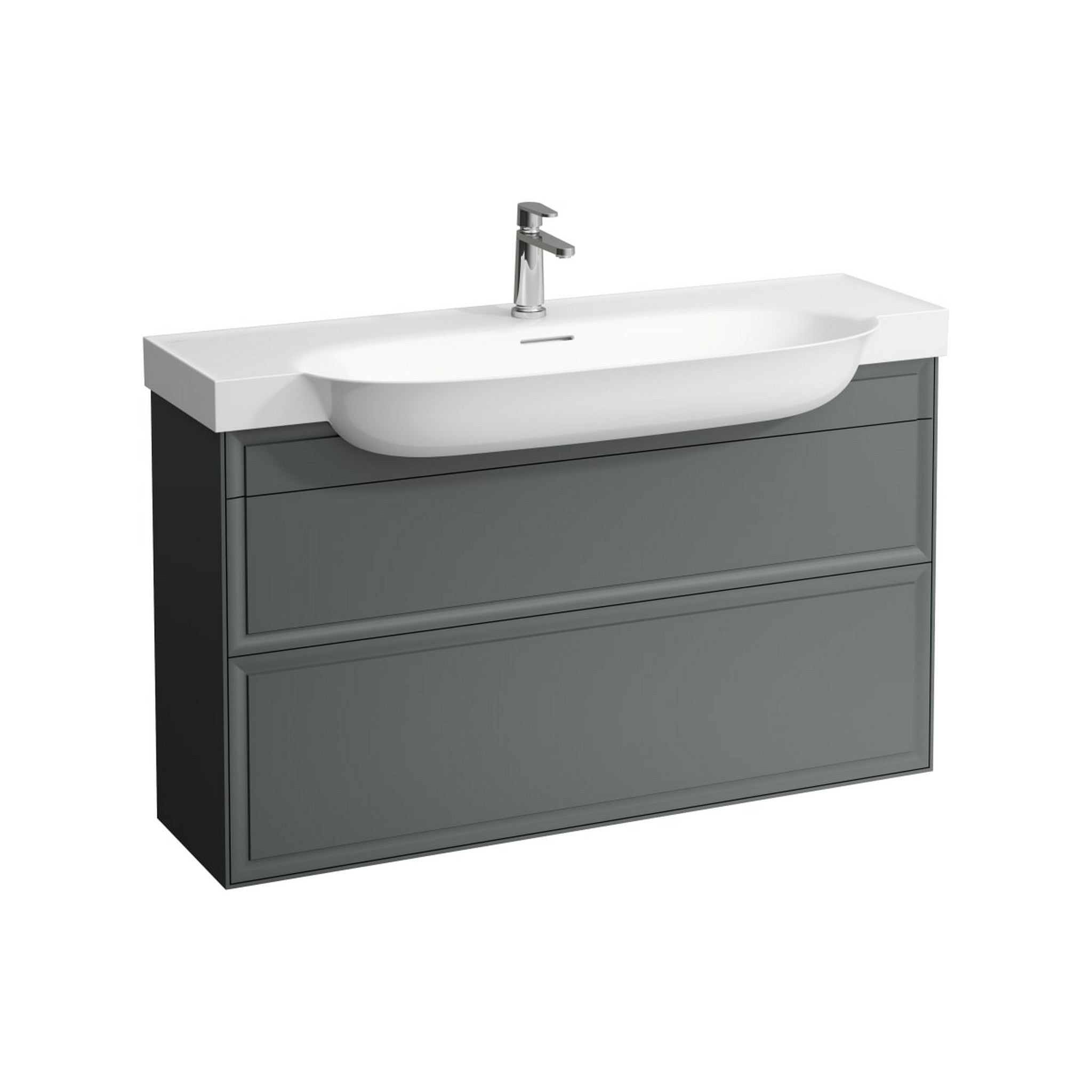 Laufen, Laufen New Classic 46" 2-Drawer Traffic Gray Wall-Mounted Vanity for New Classic Bathroom Sink Model: H813858