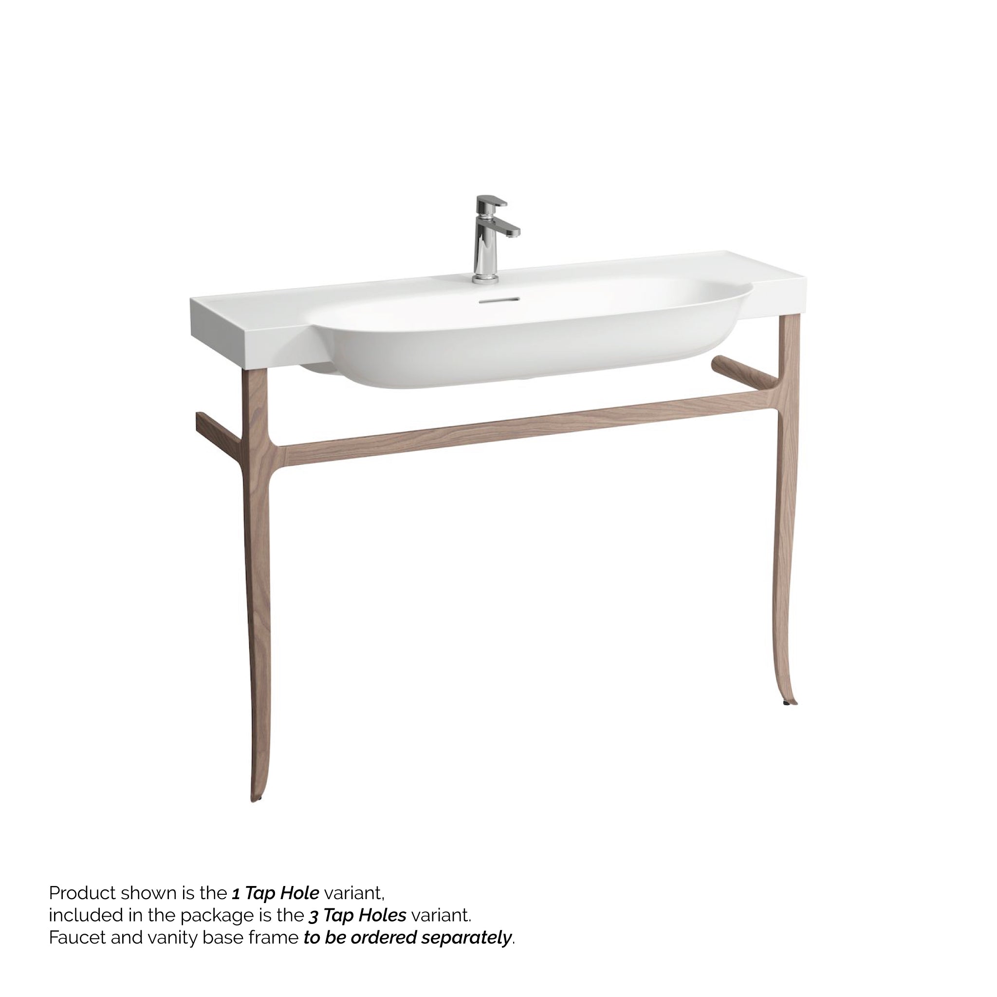 Laufen, Laufen New Classic 47" x 19" Matte White Ceramic Wall-Mounted Bathroom Sink With 3 Faucet Holes