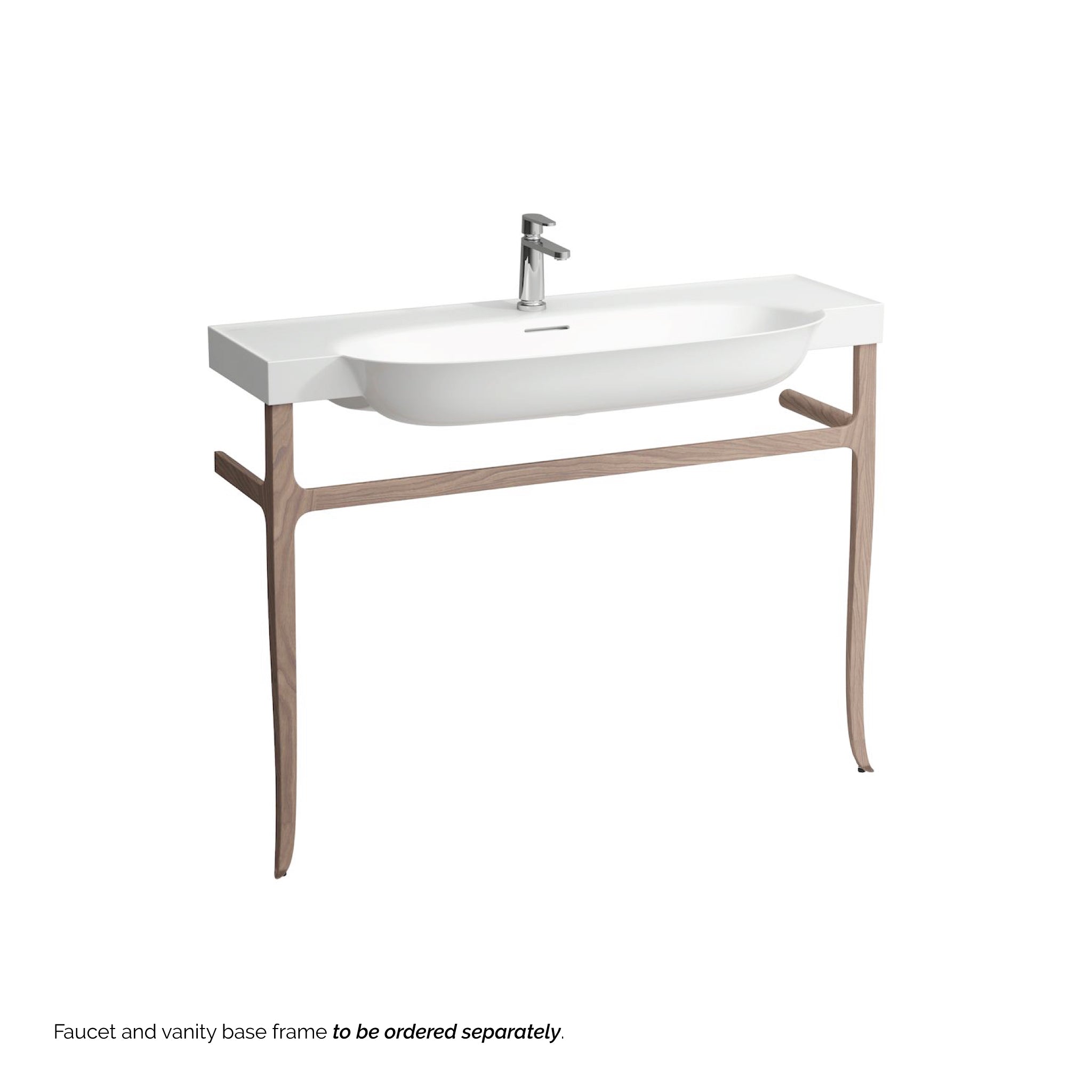 Laufen, Laufen New Classic 47" x 19" Matte White Ceramic Wall-Mounted Bathroom Sink With Faucet Hole