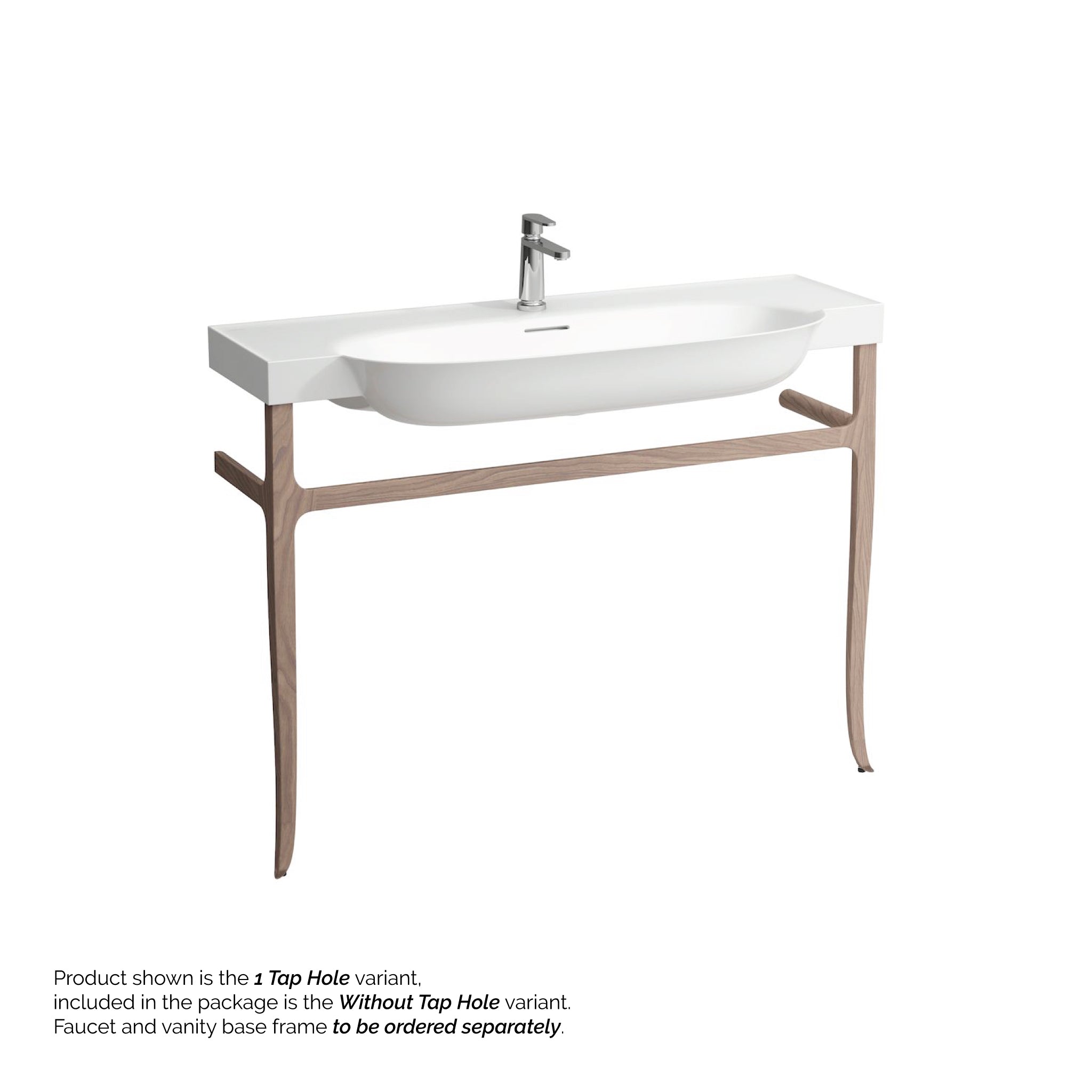 Laufen, Laufen New Classic 47" x 19" Matte White Ceramic Wall-Mounted Bathroom Sink Without Faucet Hole