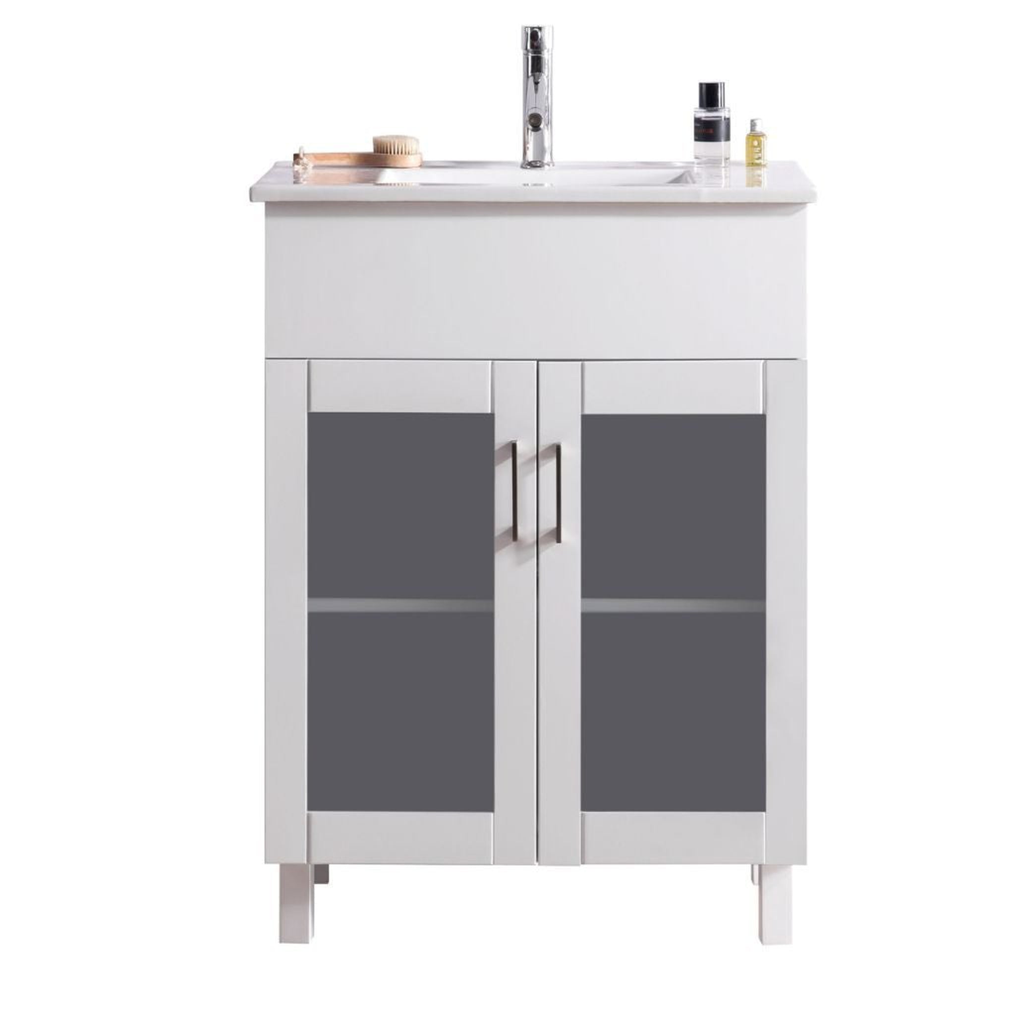 Laviva, Laviva Nova 24" White Vanity Base and White Countertop With Ceramic Sink