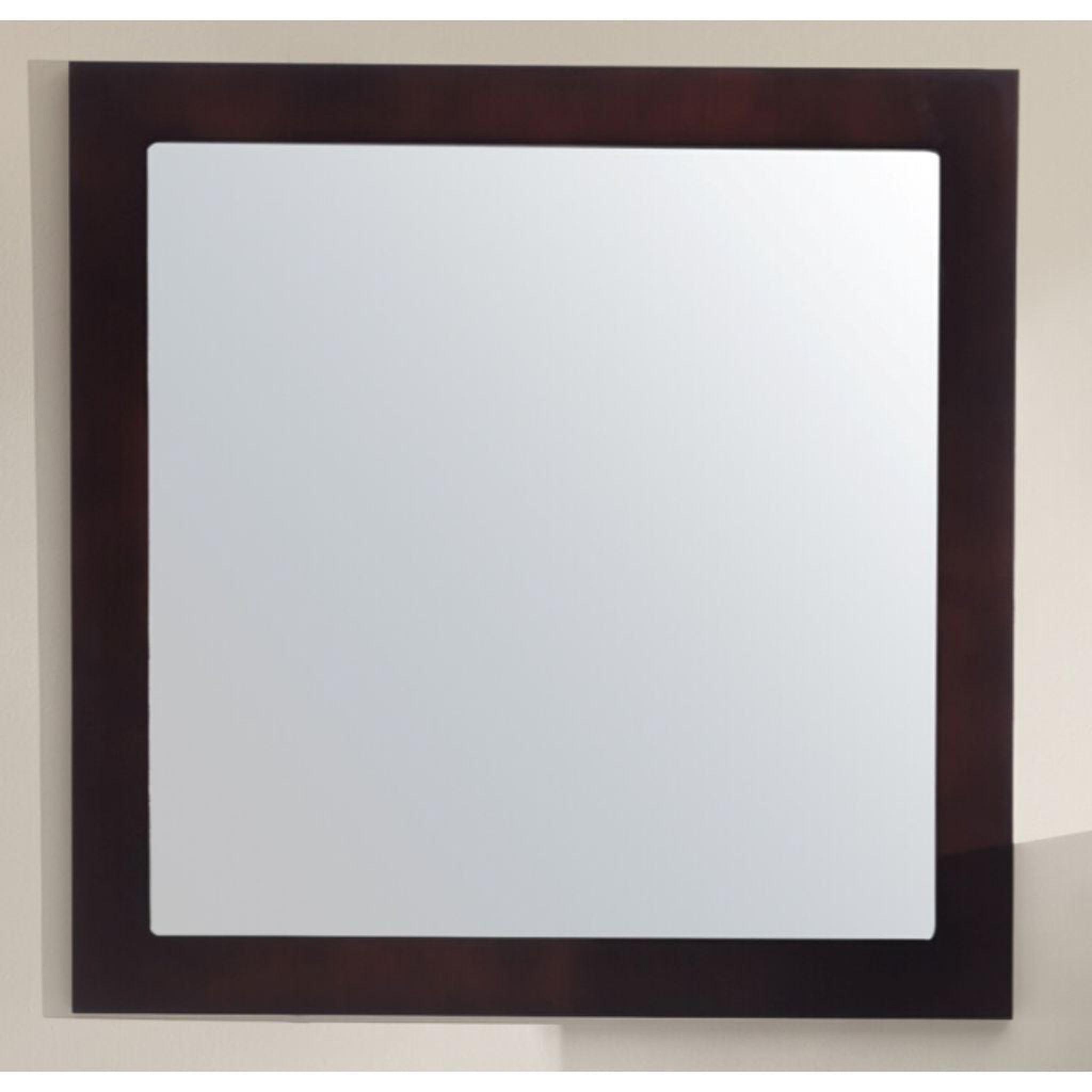 Laviva, Laviva Nova 28" Square Fully Framed Mirror in Brown Finish