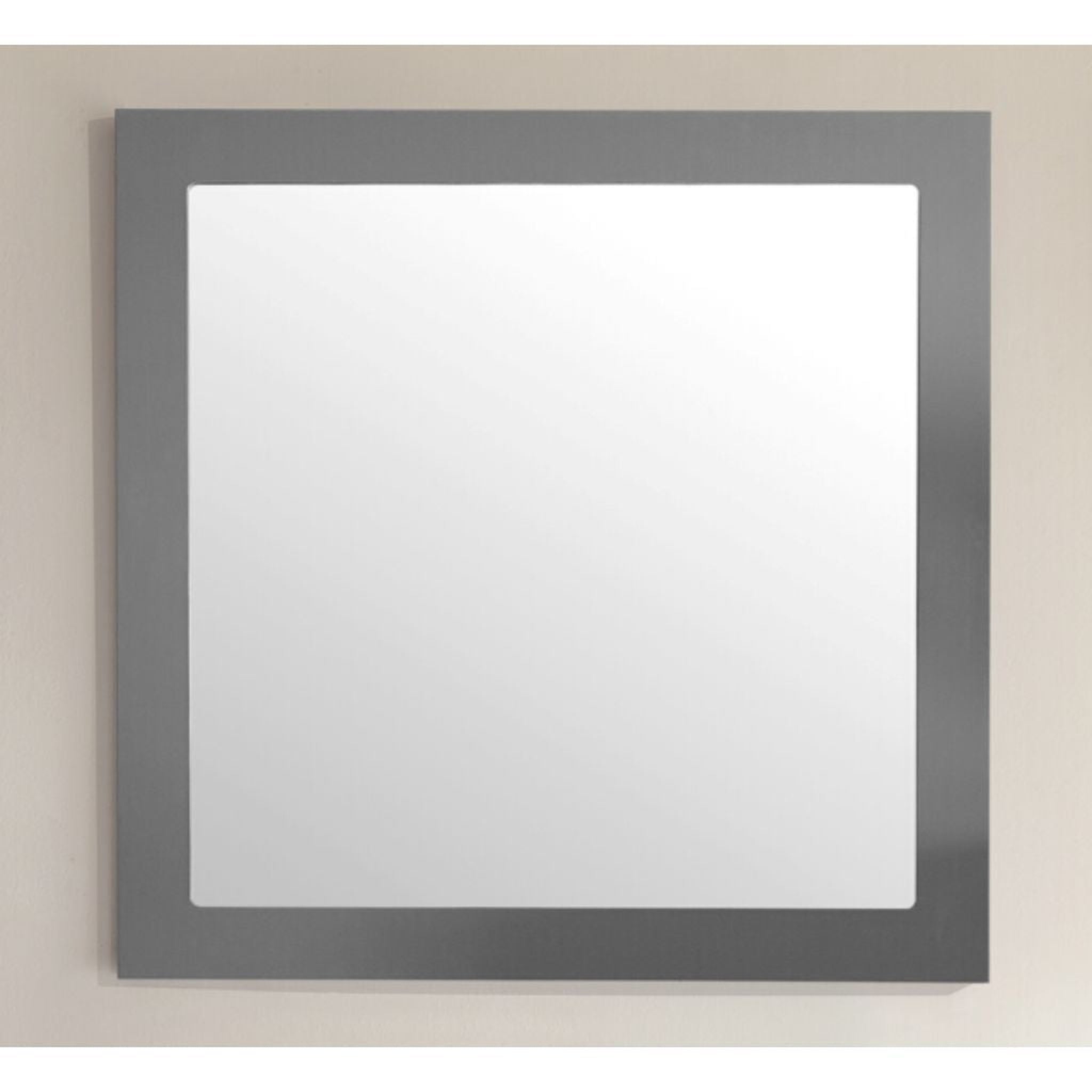 Laviva, Laviva Nova 28" Square Fully Framed Mirror in Gray Finish