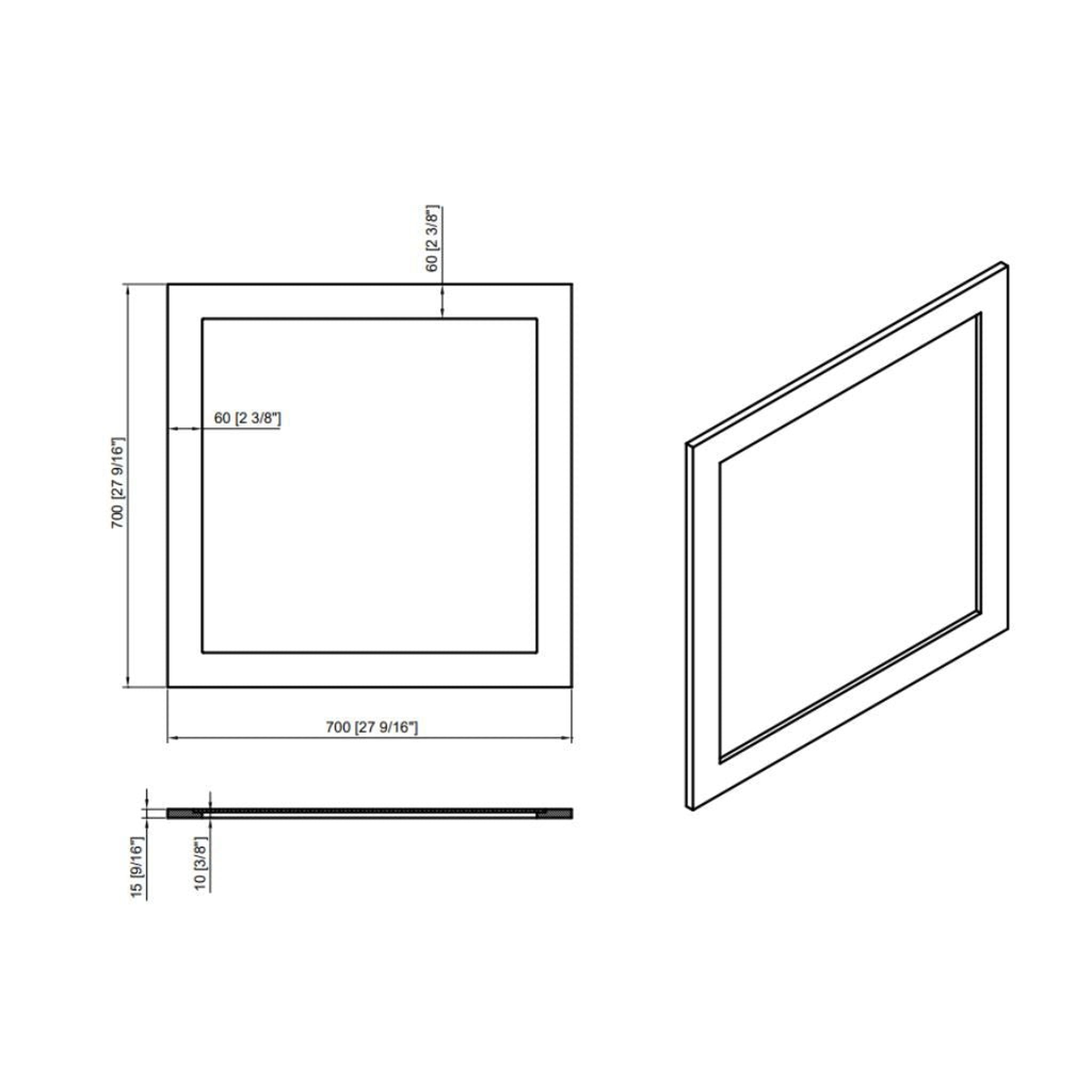 Laviva, Laviva Nova 28" Square Fully Framed Mirror in White Finish