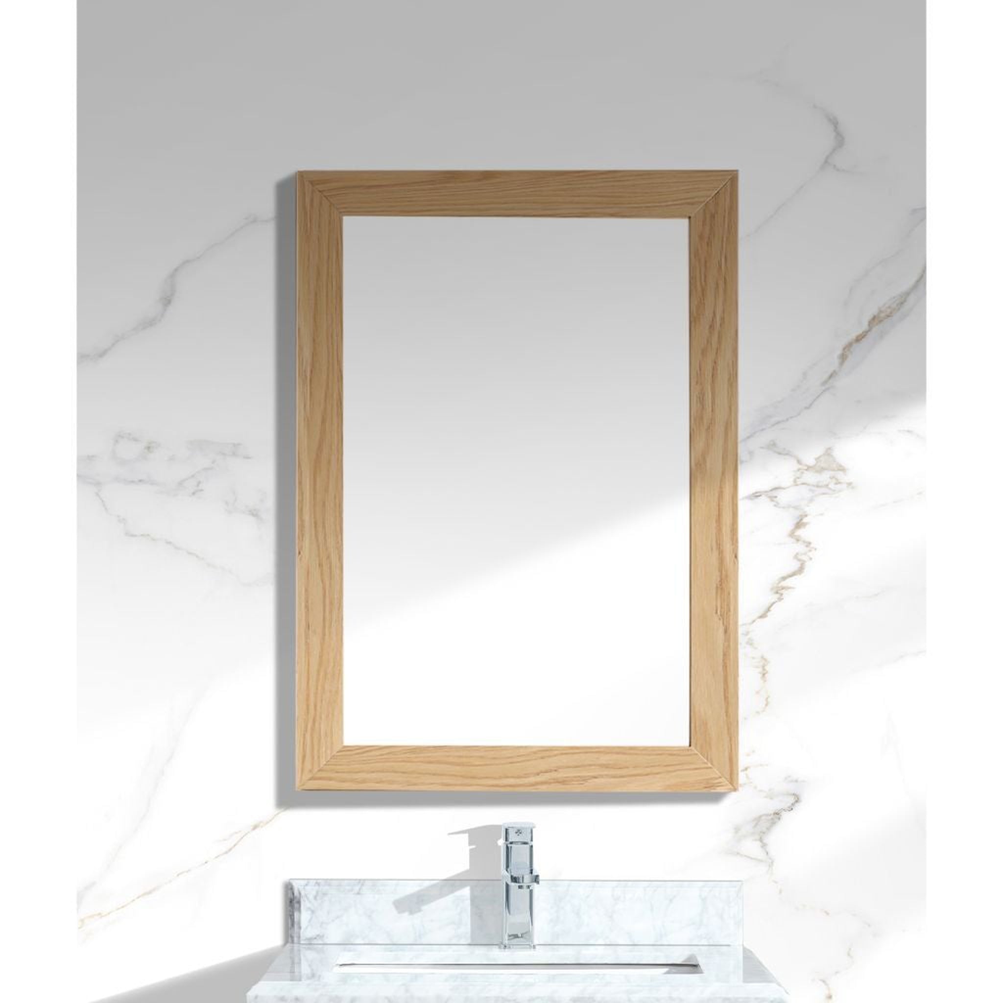 Laviva, Laviva Sterling 24" Rectangular Fully Framed Mirror in California White Oak Finish