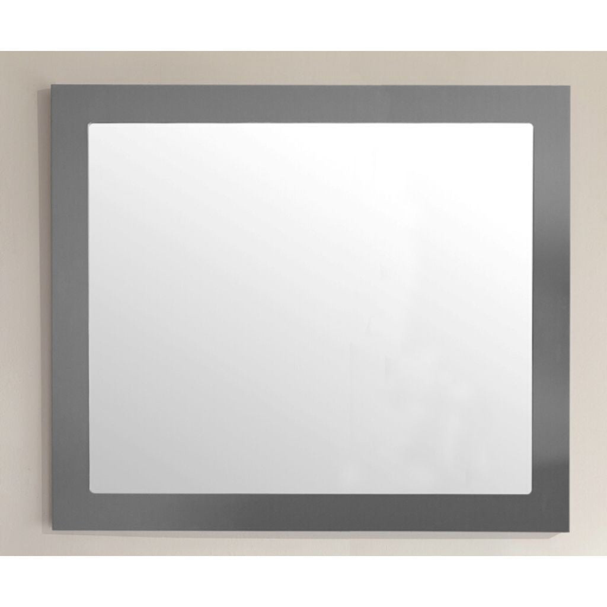 Laviva, Laviva Sterling 36" Rectangular Fully Framed Mirror in Maple Gray Finish