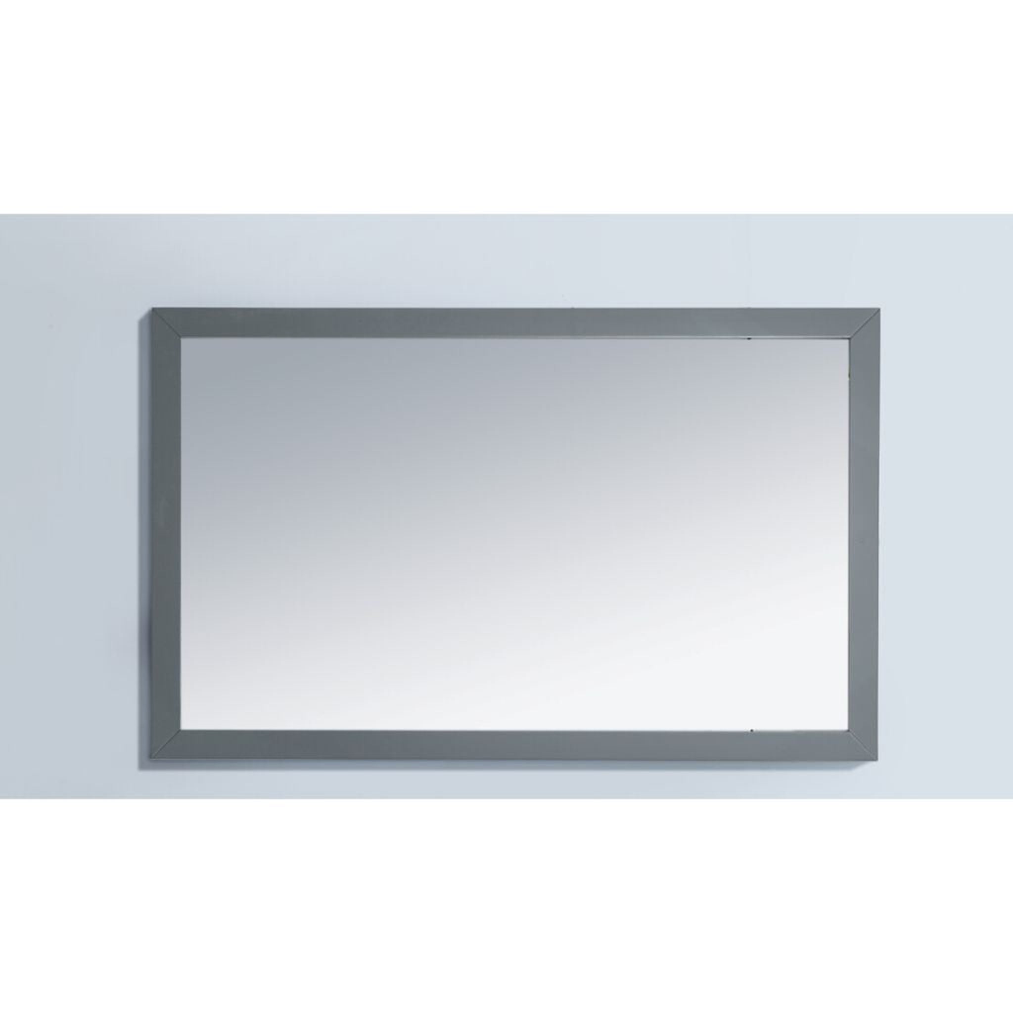 Laviva, Laviva Sterling 48" Rectangular Fully Framed Mirror in Gray Finish