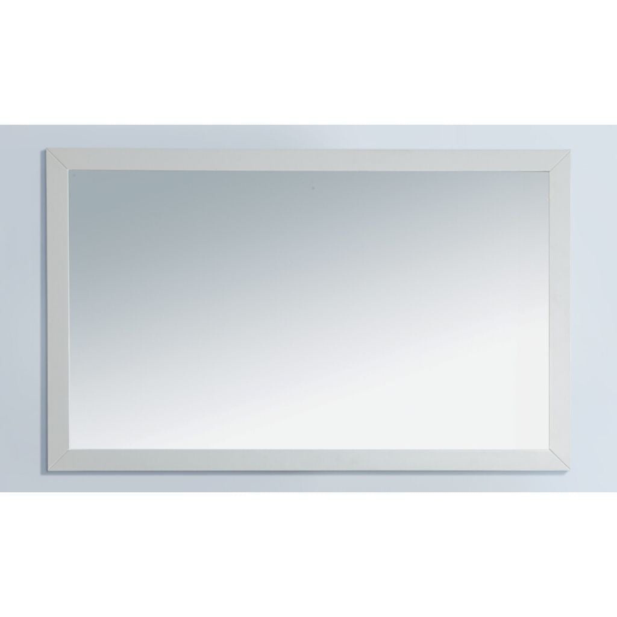 Laviva, Laviva Sterling 48" Rectangular Fully Framed Mirror in Soft White Finish