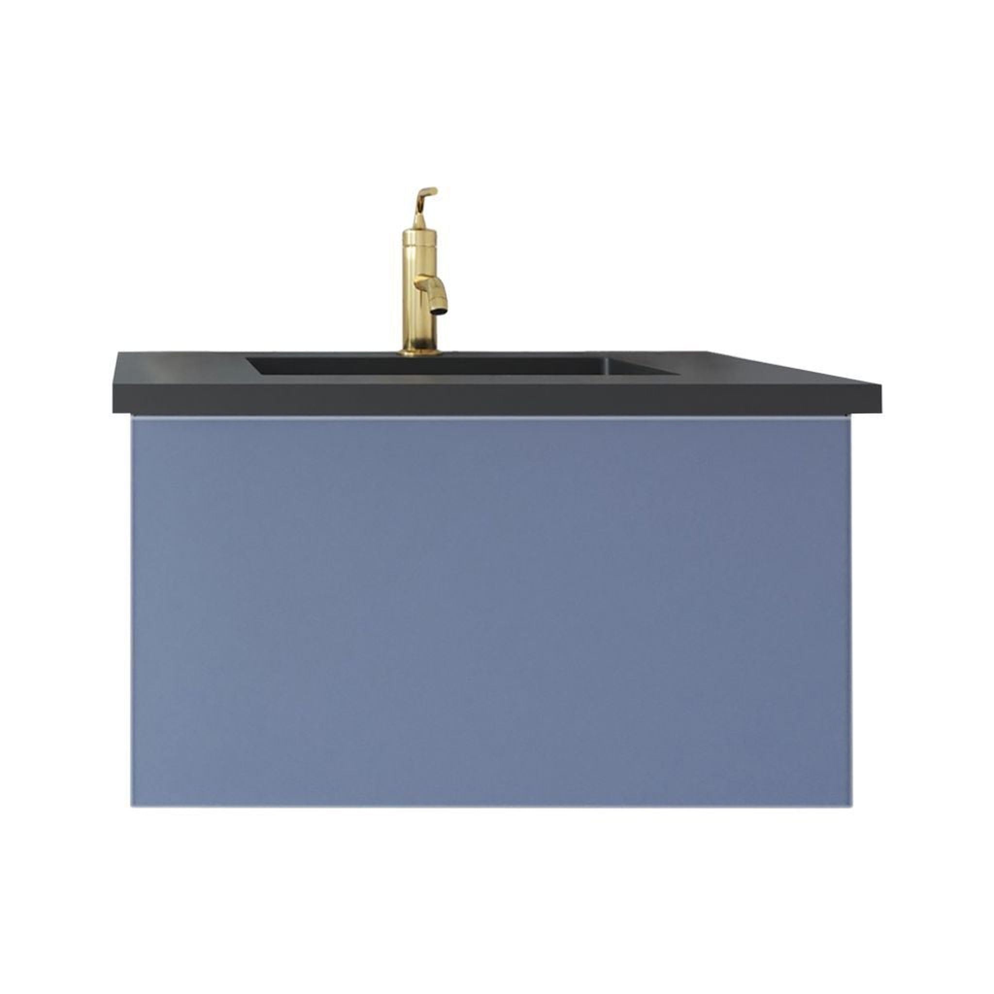 Laviva, Laviva Vitri 30" Nautical Blue Vanity Base and Matte Black Solid Surface Countertop With Integrated Sink